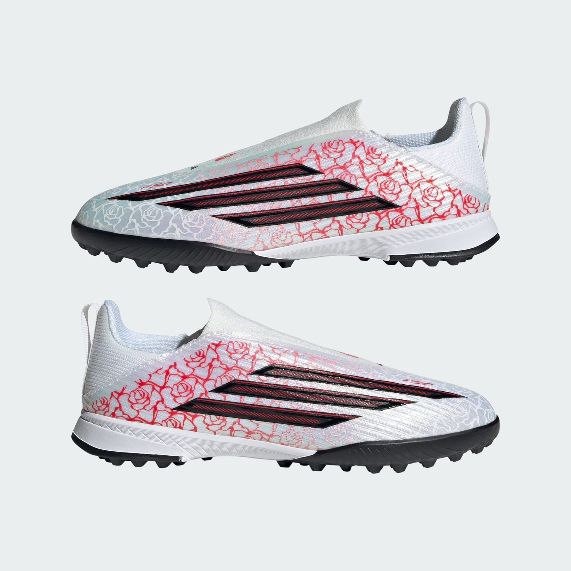 Ghete de fotbal pentru copii F50 LEAGUE fără șireturi pentru teren sintetic