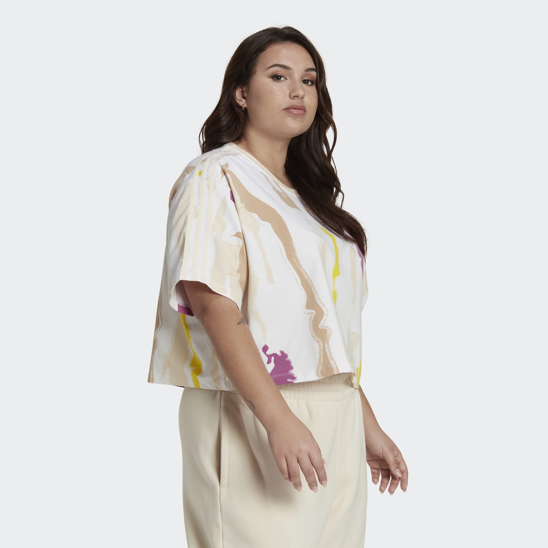 Thebe Magugu Allover Print Crop Tee (Plus Size)