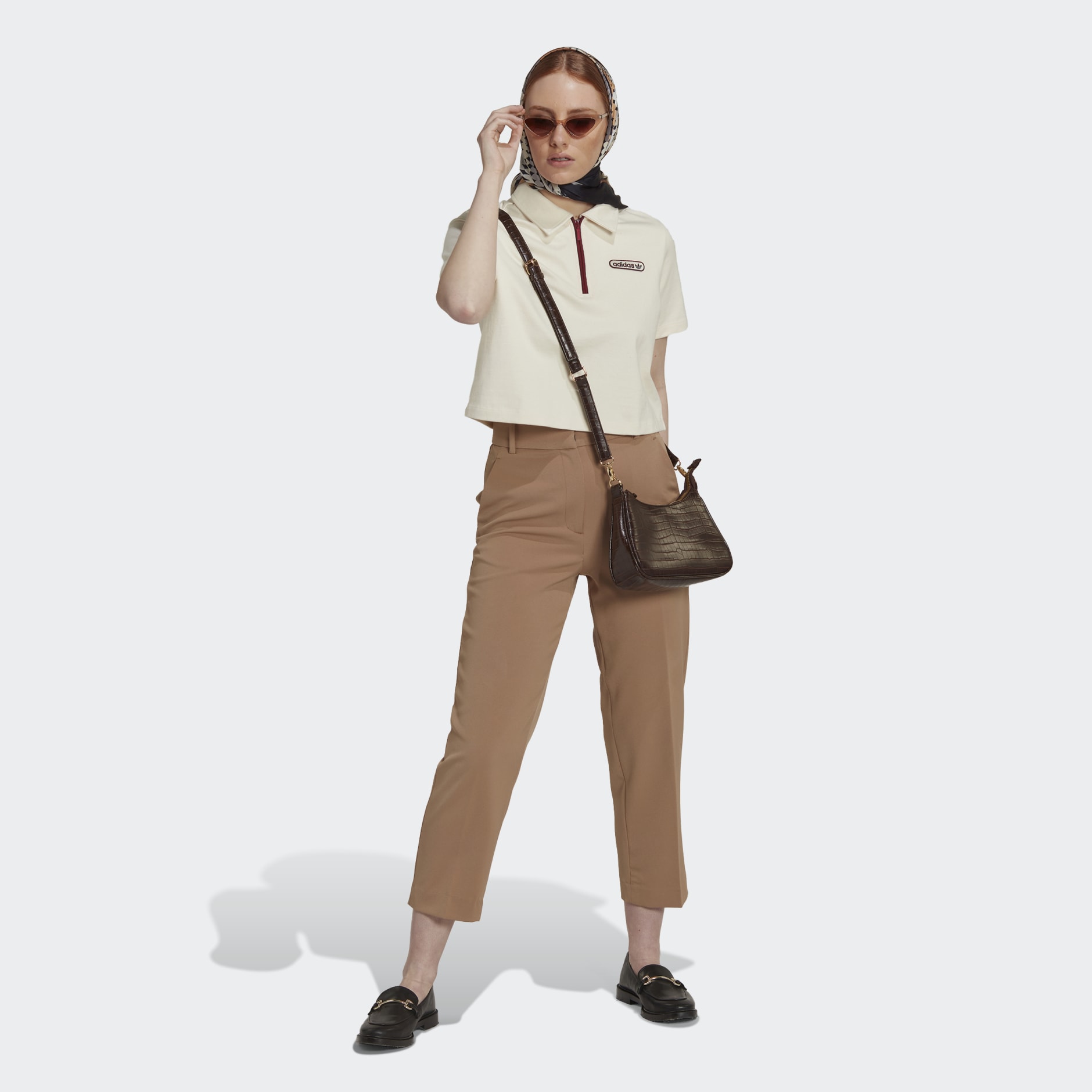 Crop Zip Polo Shirt