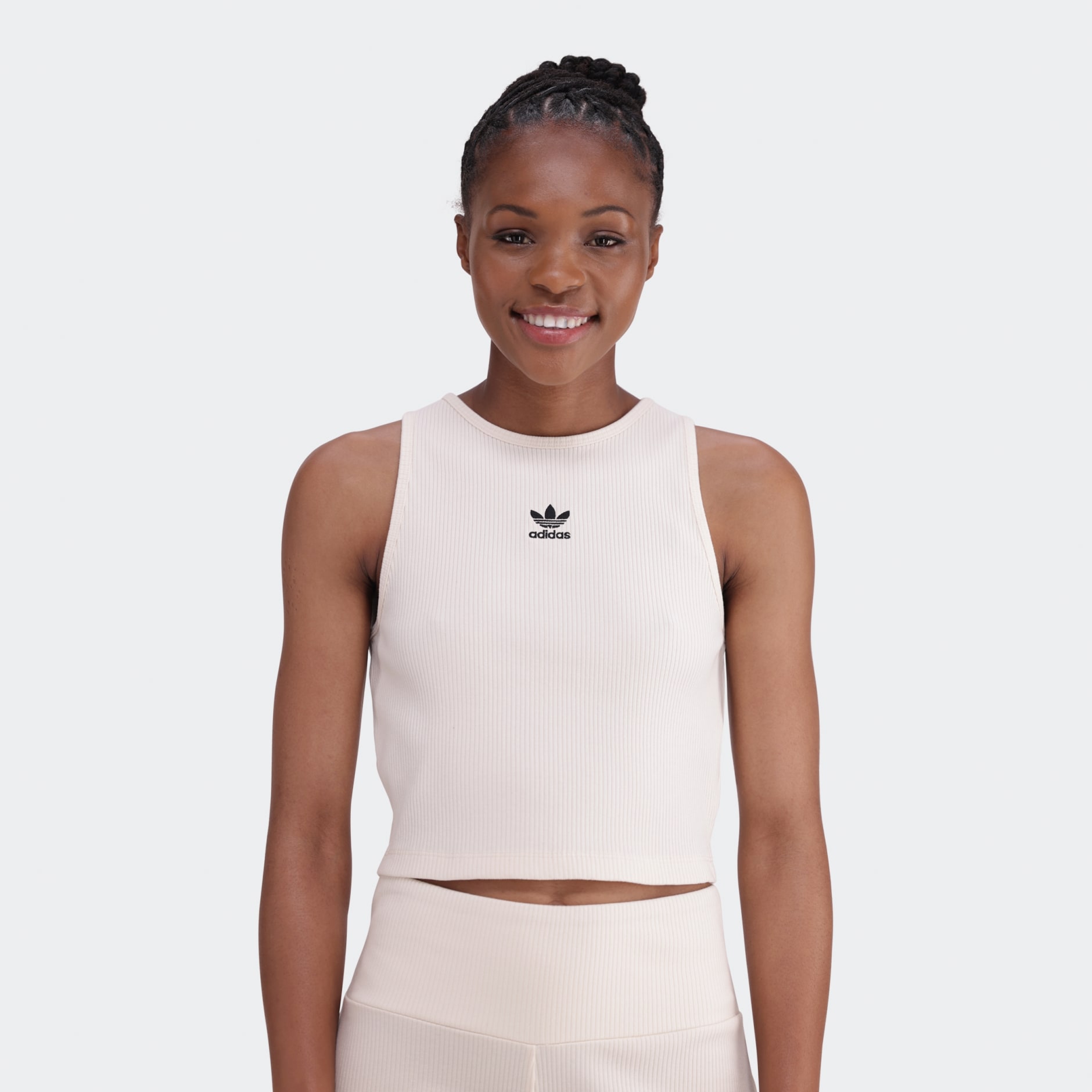 Clothing - Essentials Ribbed Tank Top - White | adidas South Africa