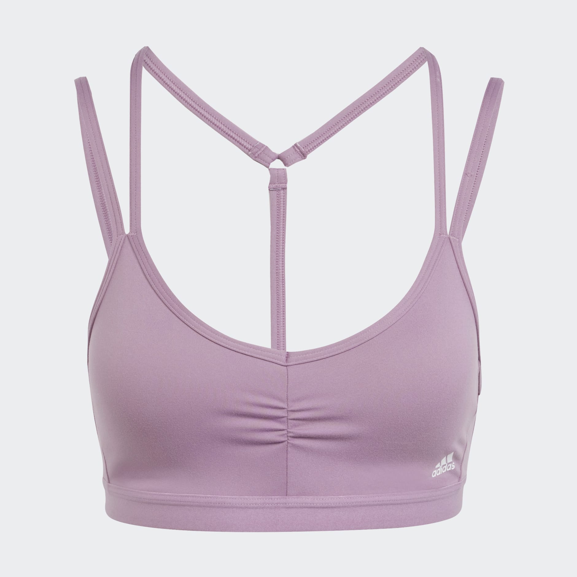 Adidas Light Pink Scoop Neck White Logo Athletic Sports Bra Size