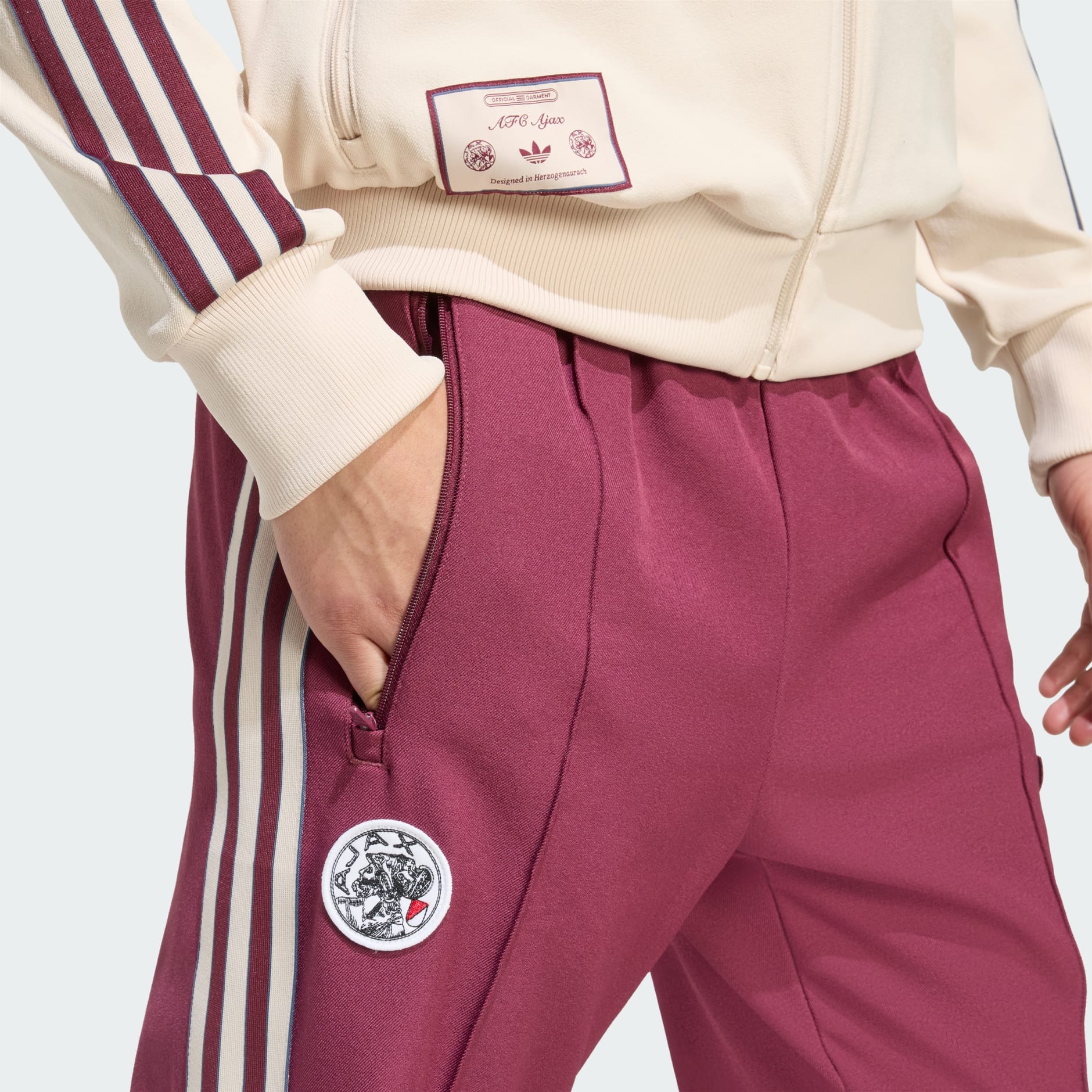 adidas Ajax Amsterdam Terrace Icons Track Pants - Burgundy