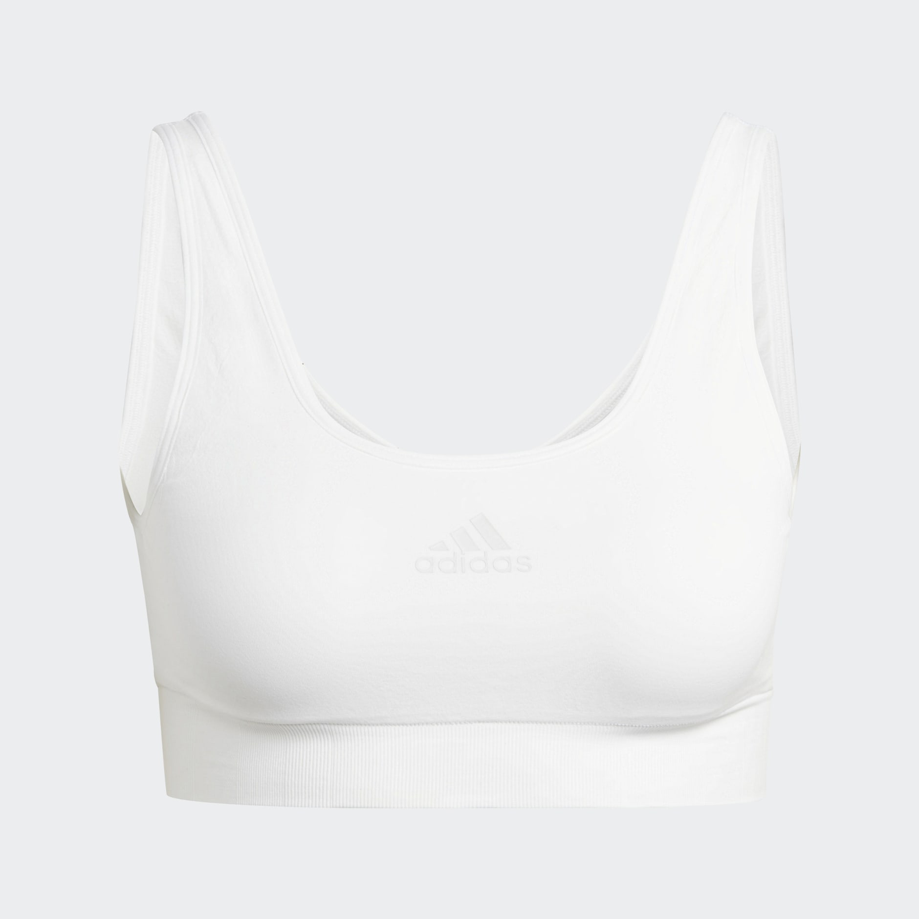 Adidas Active Seamless Micro Stretch Scoop Lounge Bra White Adidas Lk 6668