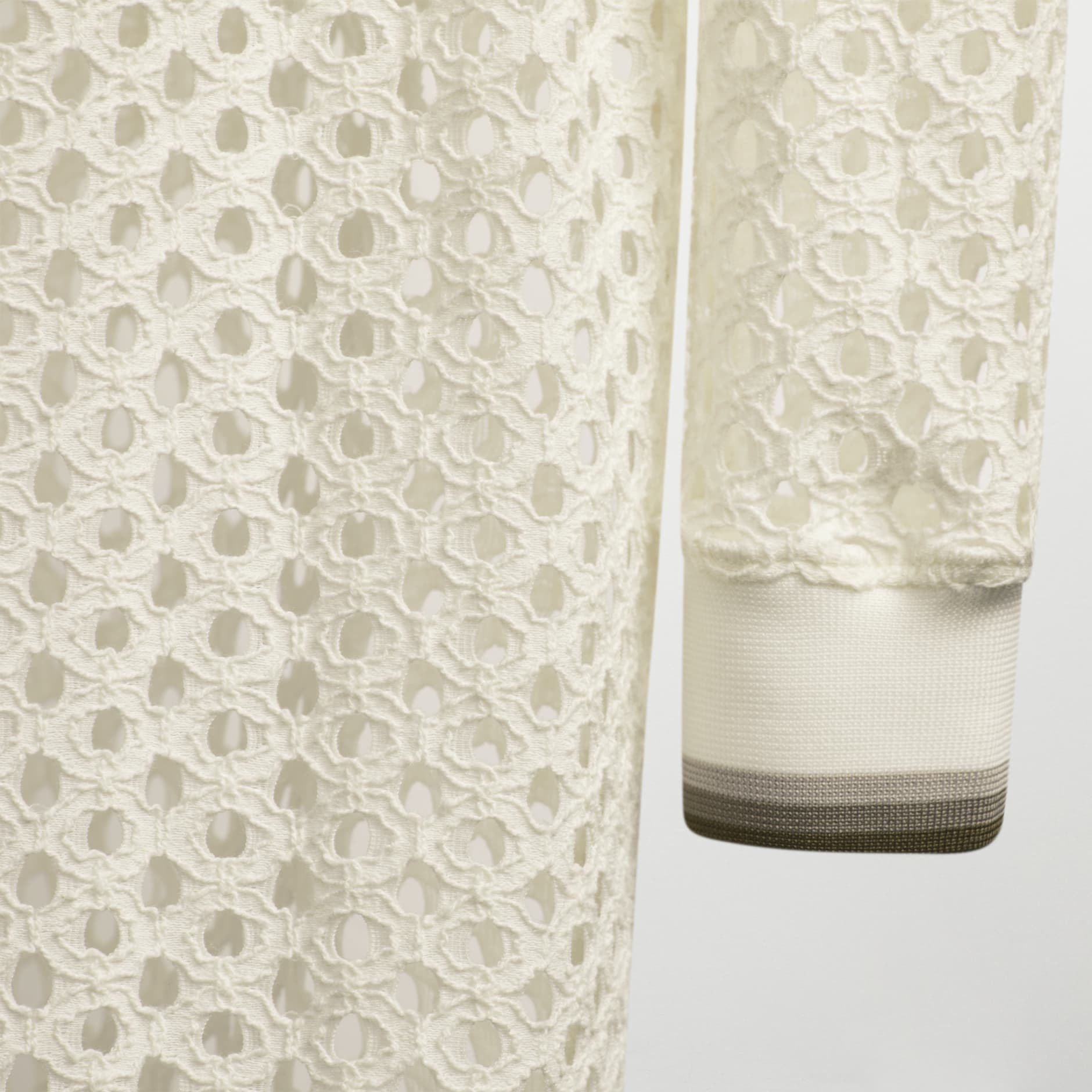 Open Mesh Long Sleeve Mini Dress