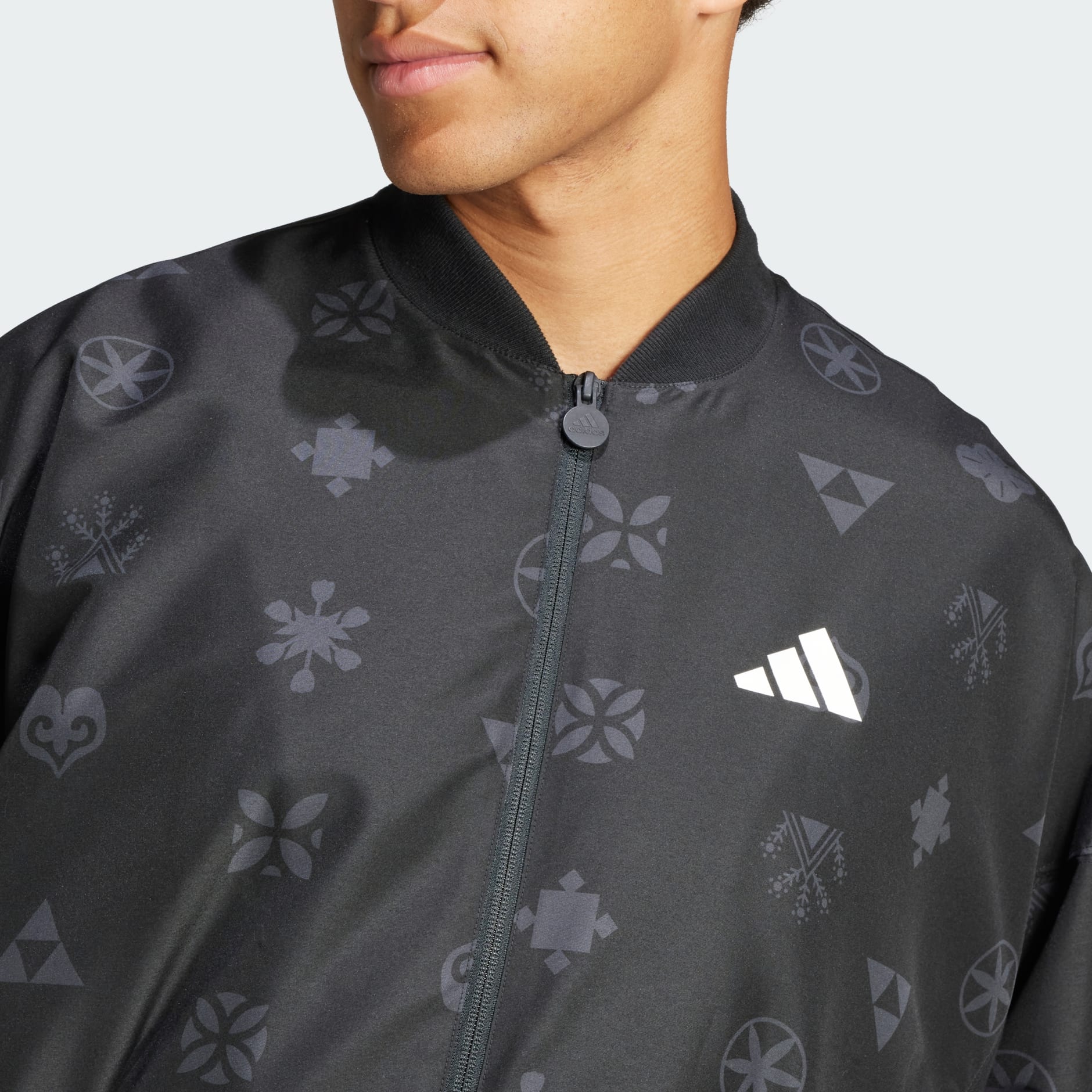 Adidas originals mens fallen future woven bomber jacket clear granite best sale