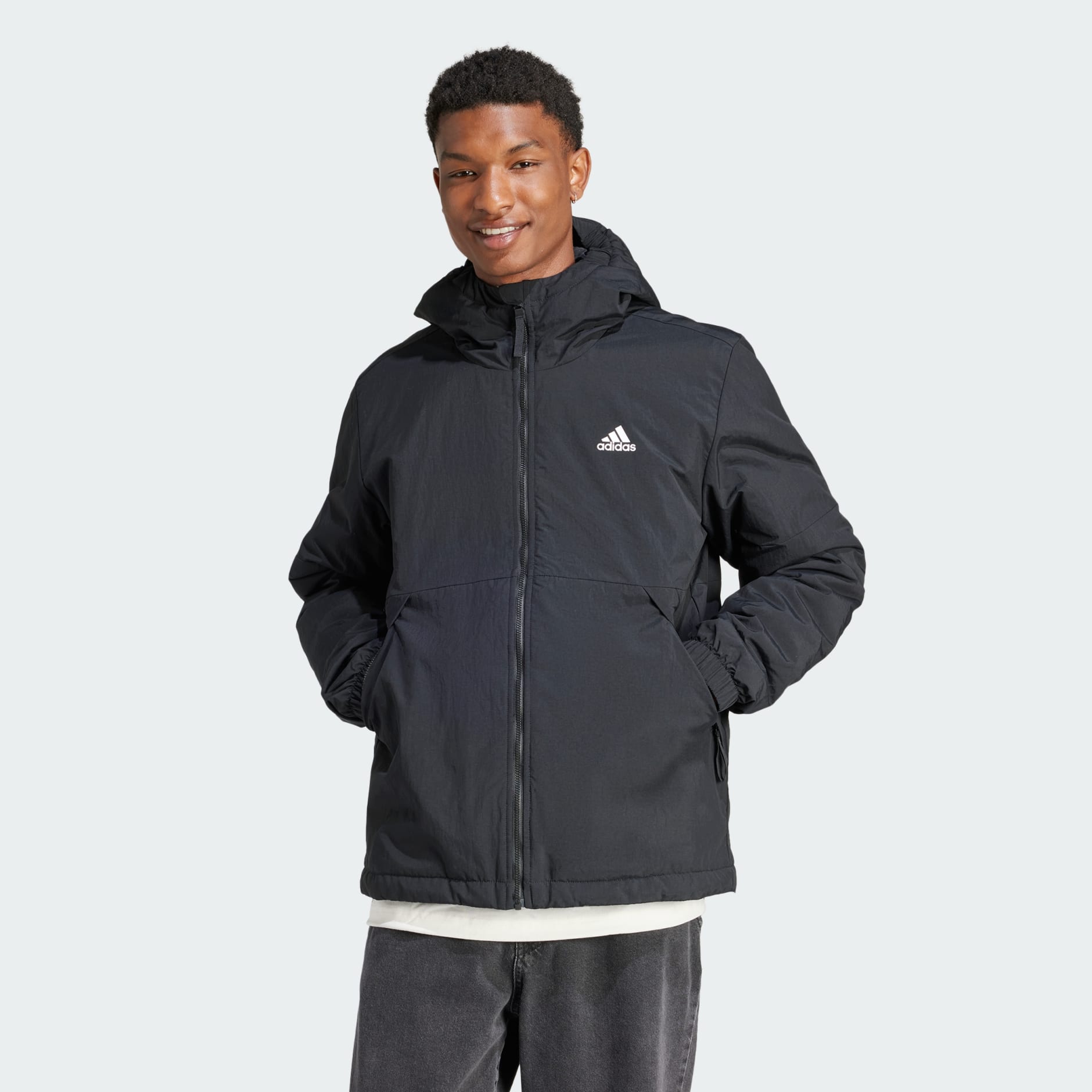 adidas BSC Sturdy Insulated Hooded Jacket - Black | adidas LK