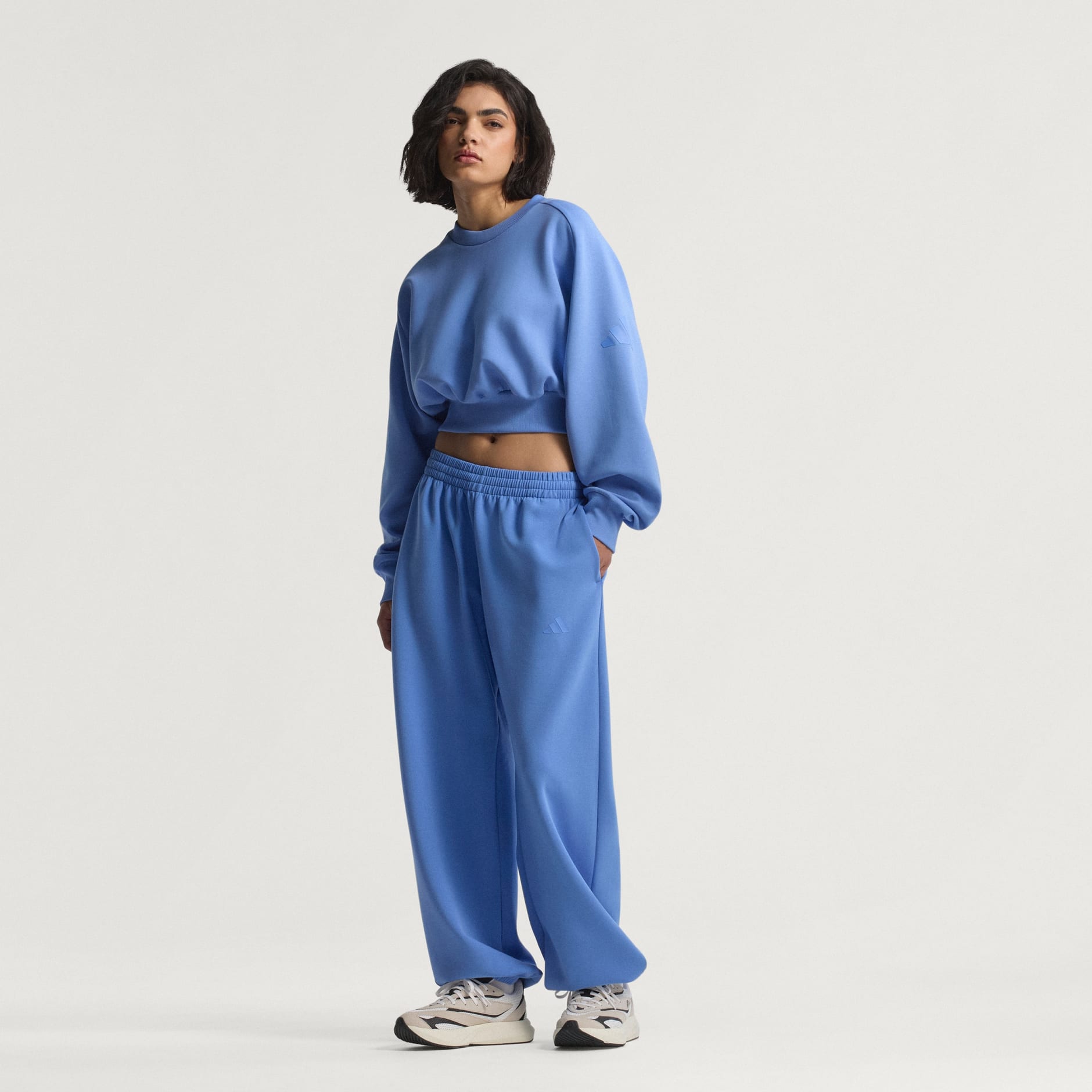 Soft Lux Loose Sweatshirt - Blue | adidas Hong Kong