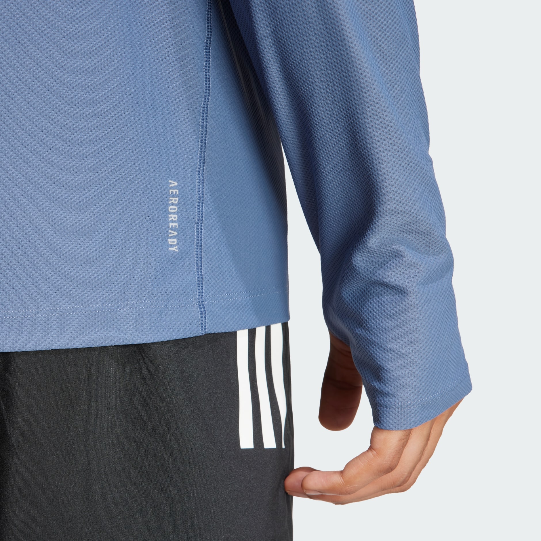 Men's Clothing - Own The Run Long Sleeve Tee - Blue | adidas Saudi