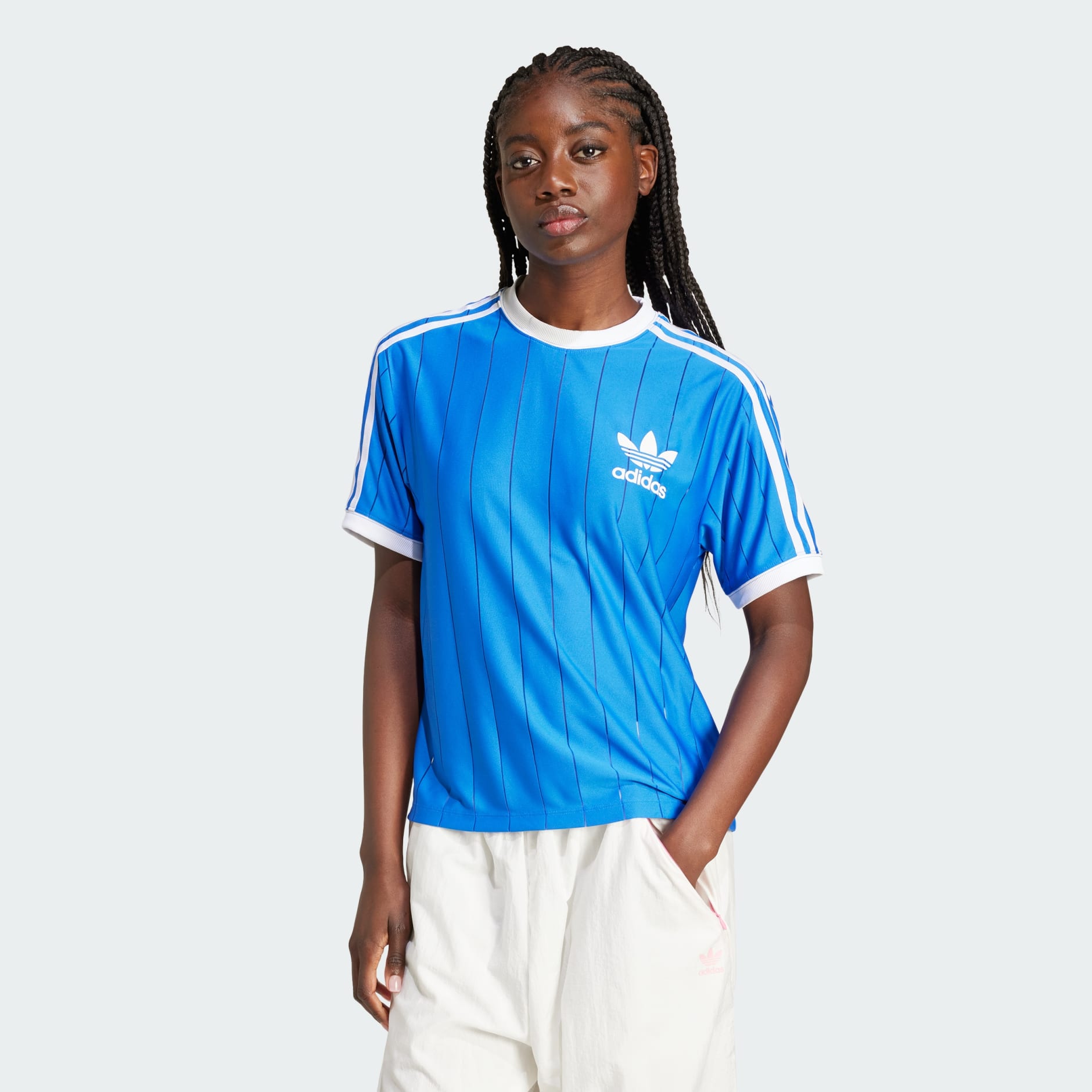 adidas Adicolor 3-Stripes Pinstripe Tee - Blue | adidas LK