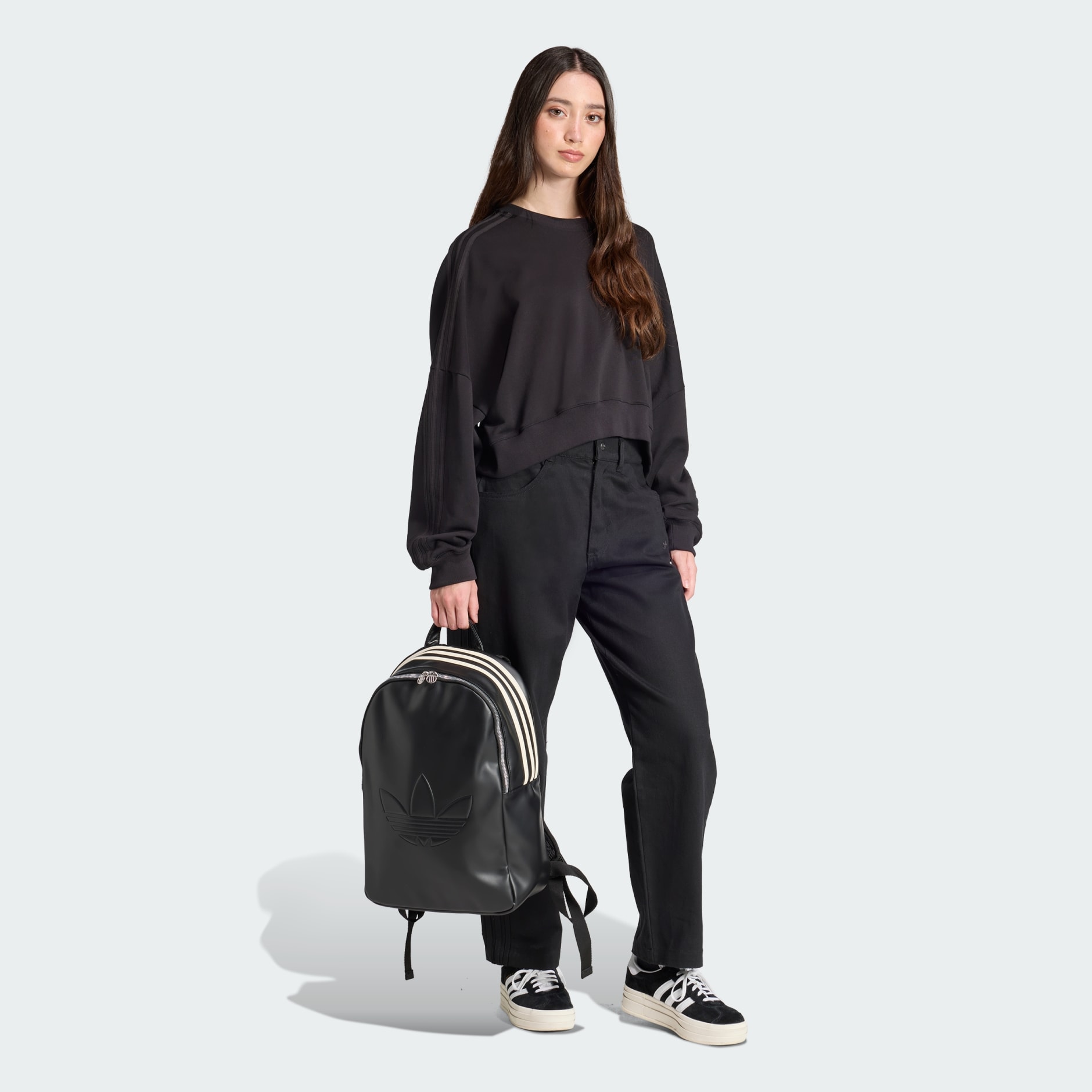 バックパック・リュック ADIDAS Polyurethane Outline Trefoil Backpack 5FT1198 Accessories - Polyurethane Backpack Outline Trefoil - Black