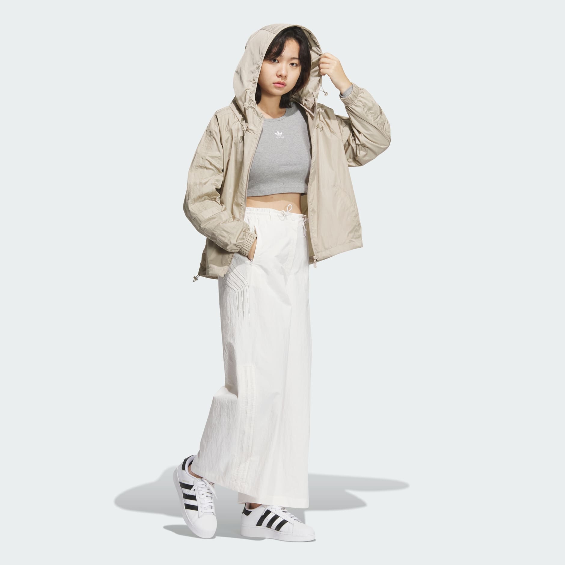 Fat 3-Stripes Windbreaker - Beige | adidas Hong Kong