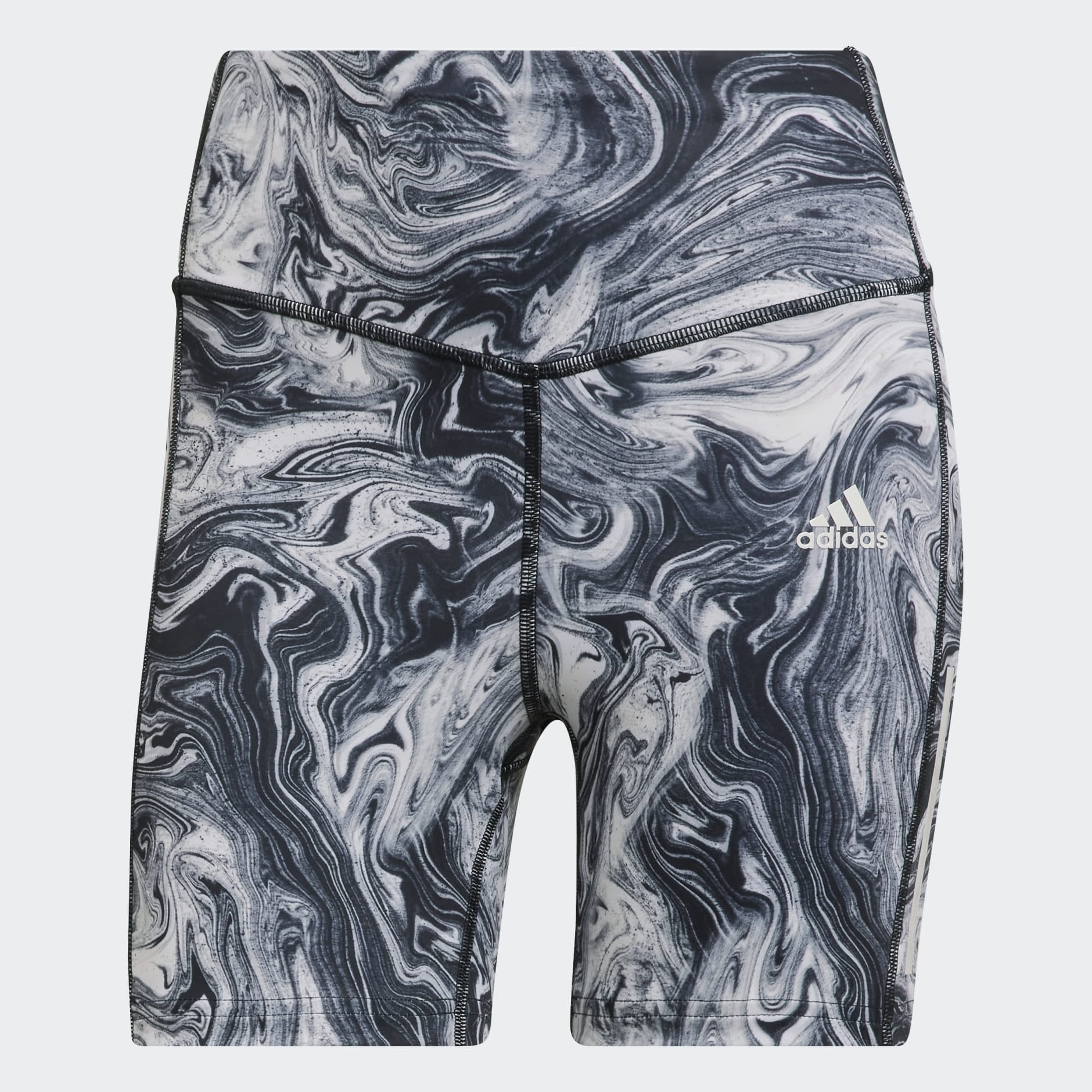 Hyperglam AEROREADY Training High-Rise Marble-Print Tight Shorts