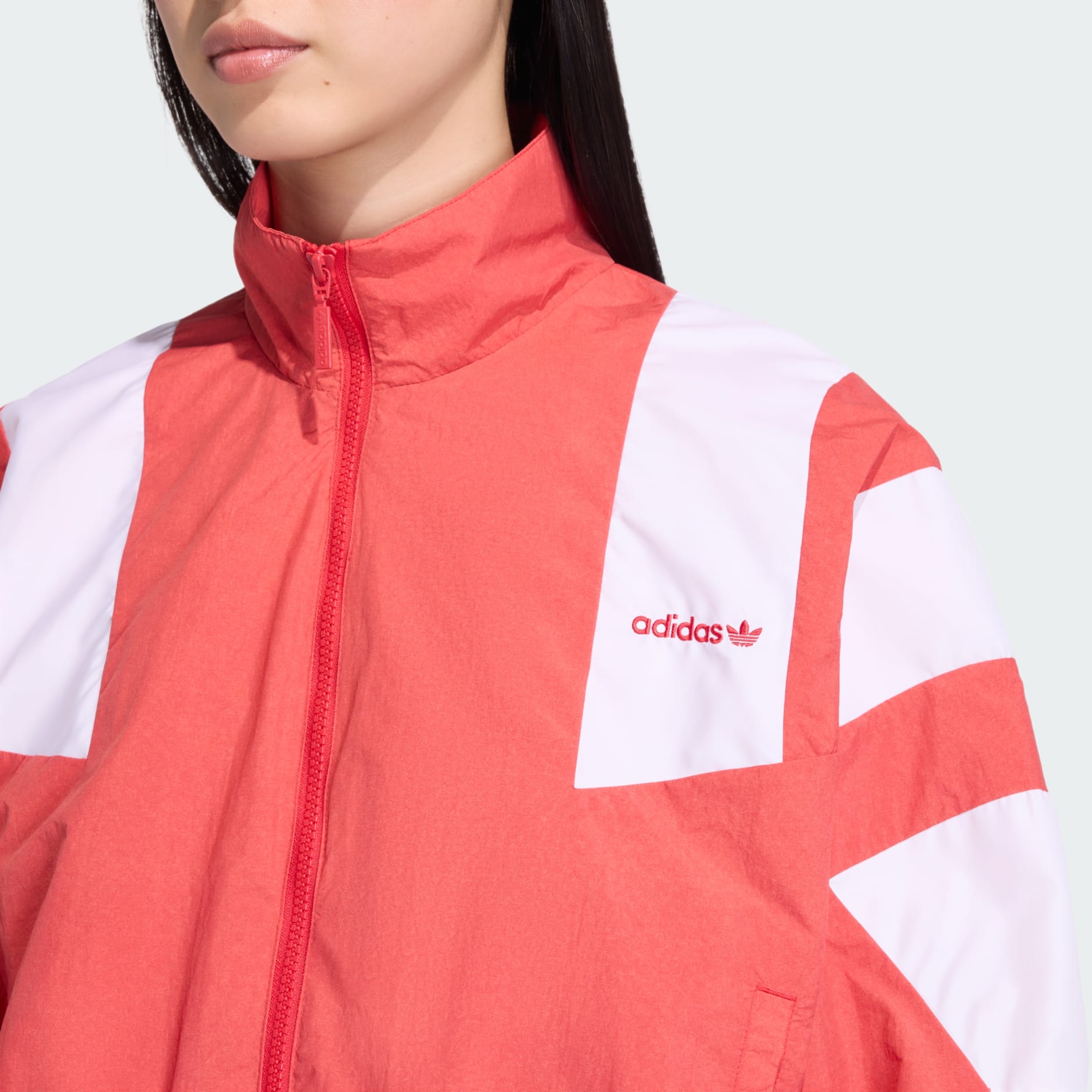 BLOCKED WASHED ZIPPED TRACKTOP