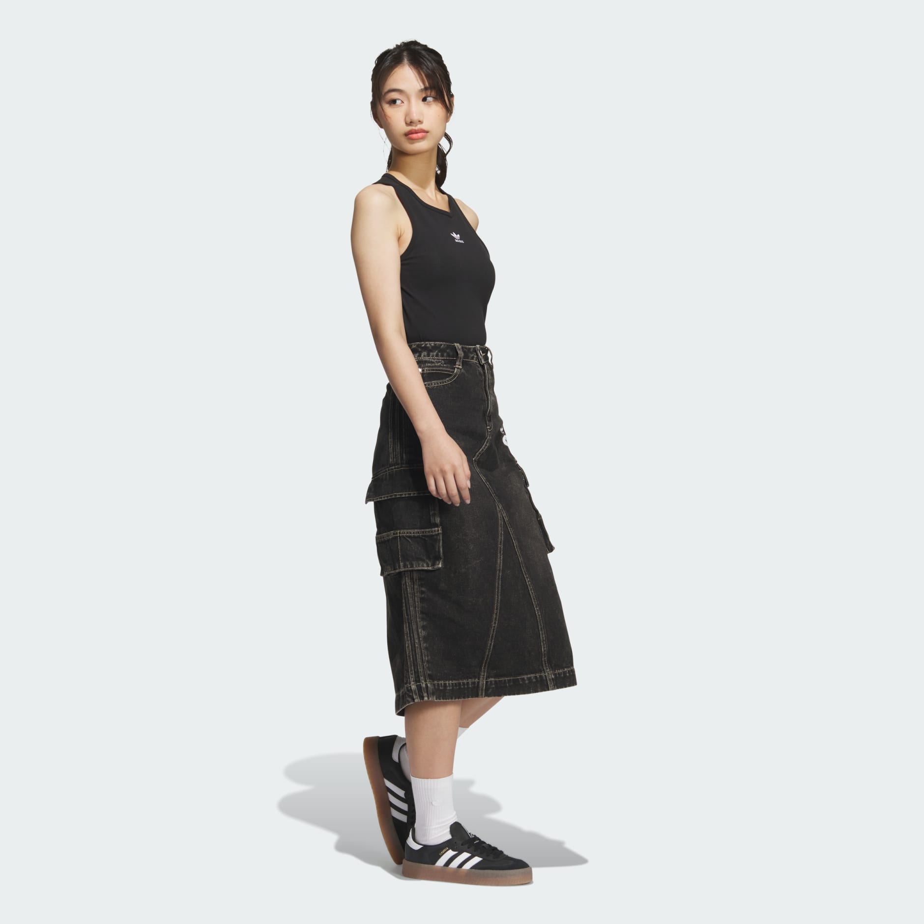 Racing V-Day Denim Skirt - Black | adidas Hong Kong