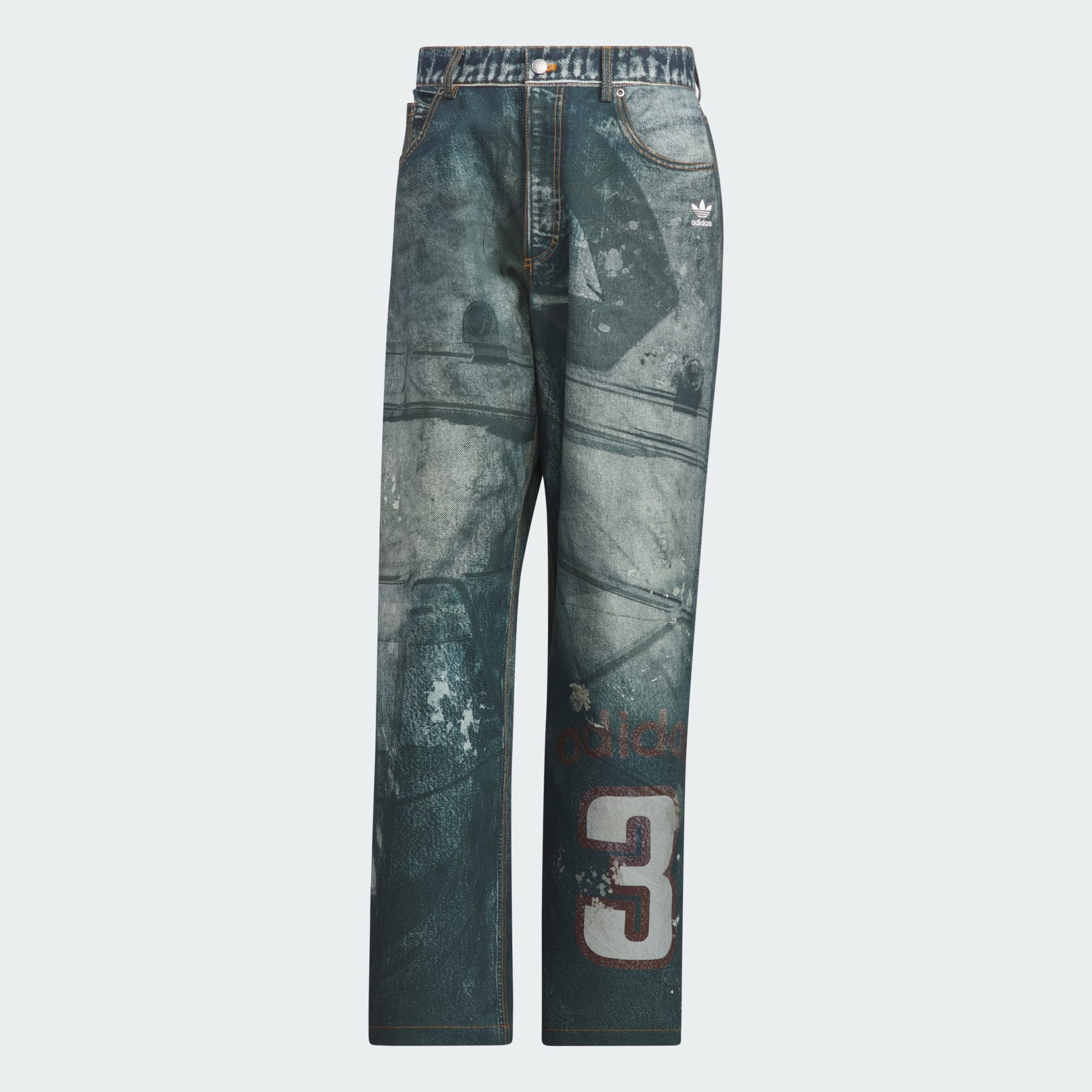 TEAM ADIDAS 印花牛仔布長褲