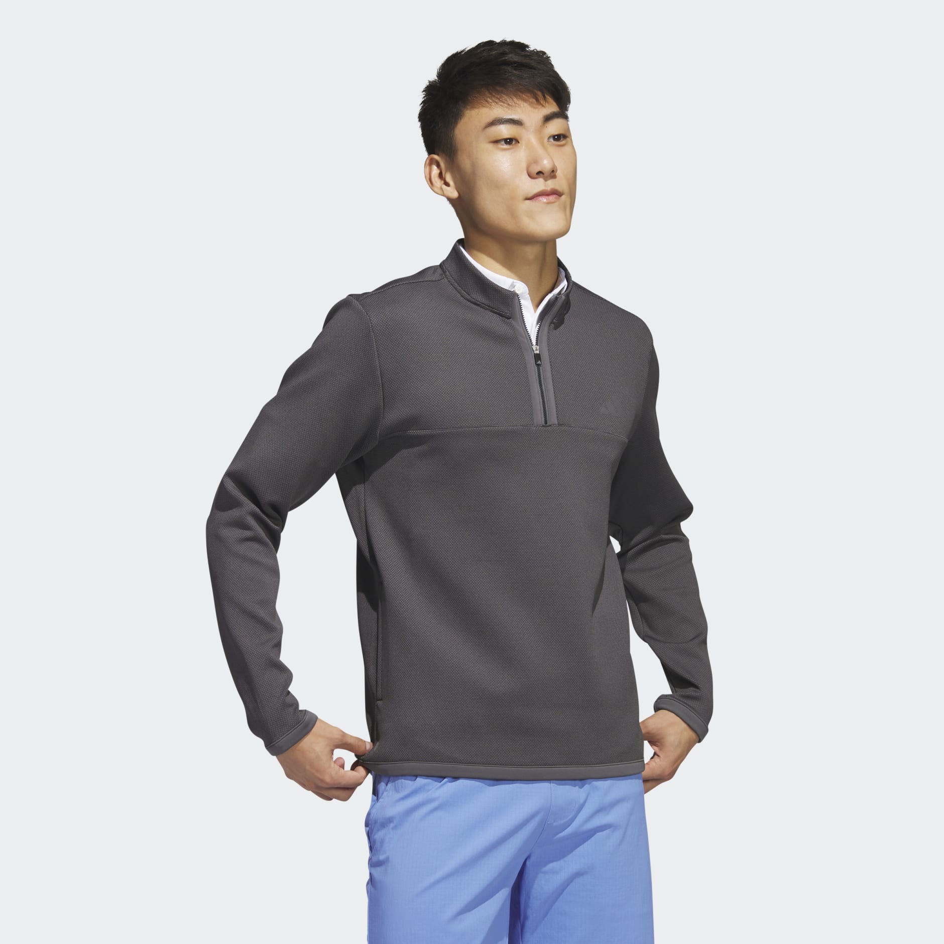 Clothing - Microdot 1/4-Zip Golf Pullover - Black | adidas South Africa