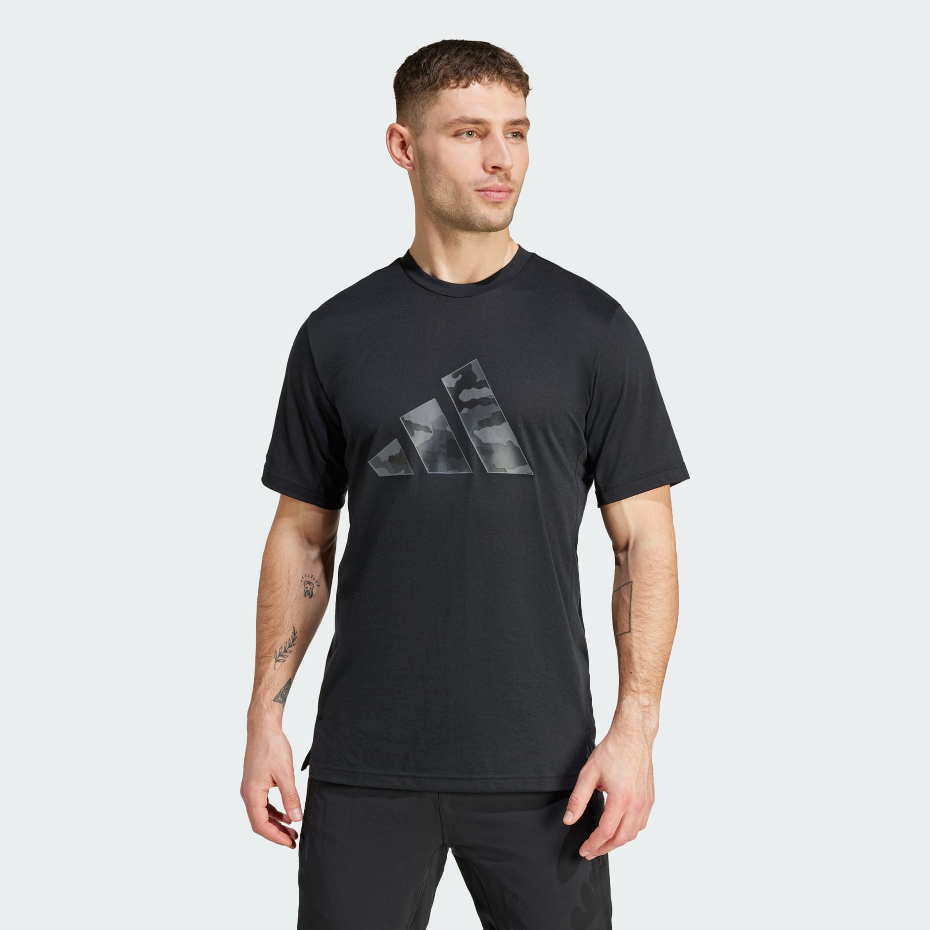 Adidas black camo shirt best sale