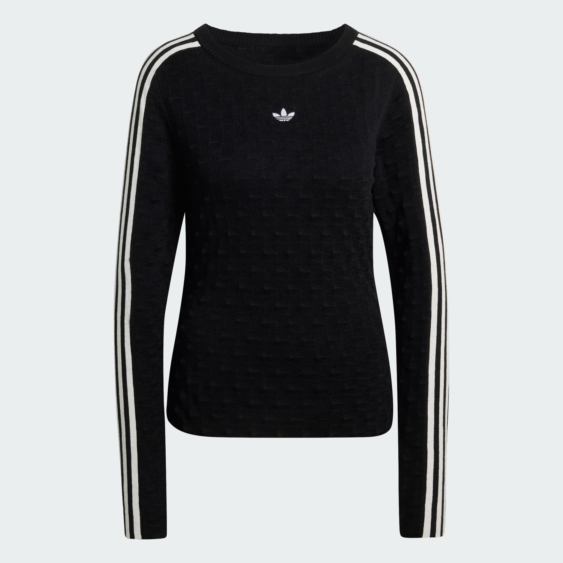ADIDAS ORIGINALS SLIM SOLID SPIKE KNIT SWEATSHIRT