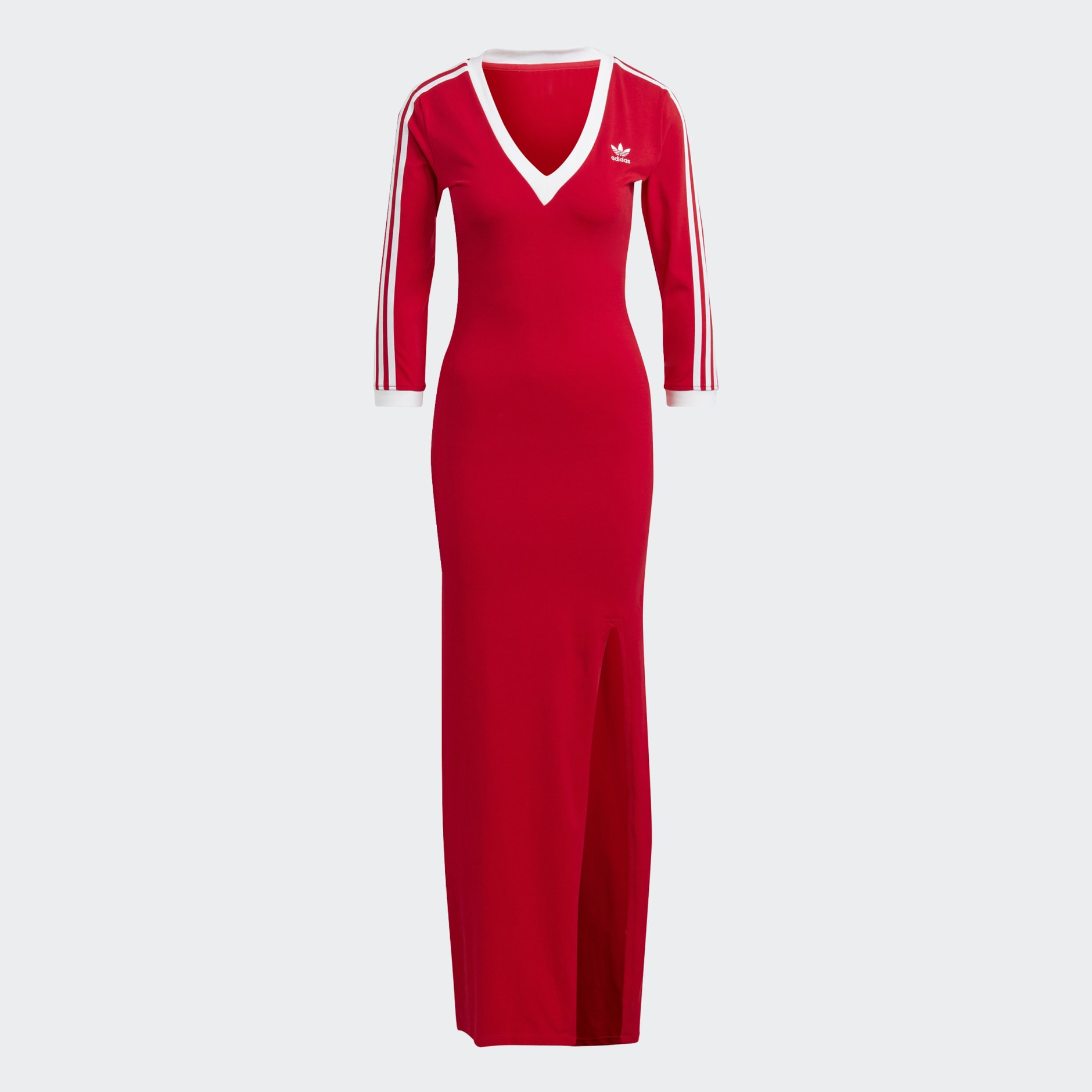 adidas Adicolor Classics 3-Stripes Maxi Dress - Red | adidas LK