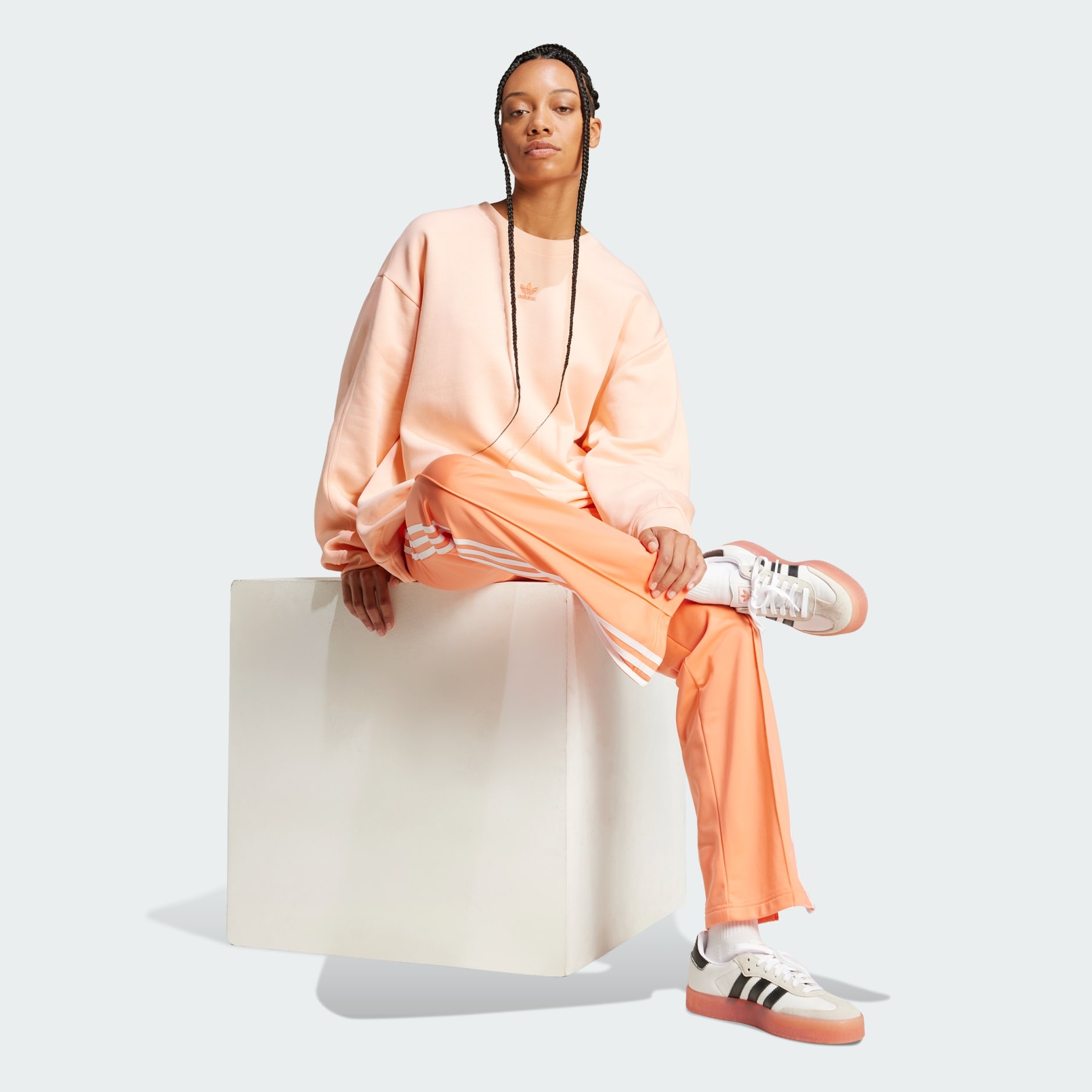 Essentials Fleece Long Oversized Crew Sweatshirt