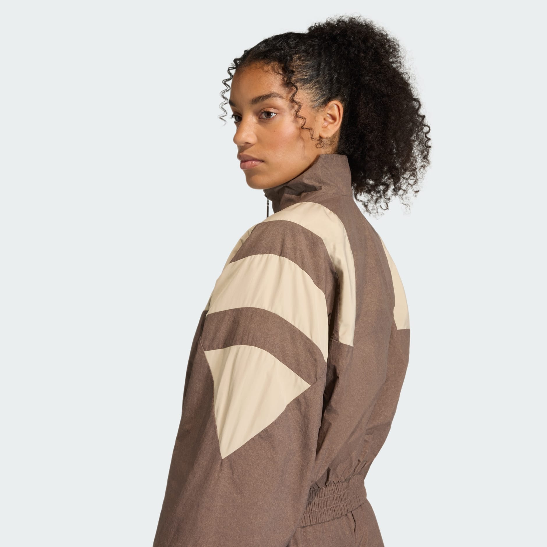 BLOCKED WASHED ZIPPED TRACK TOP