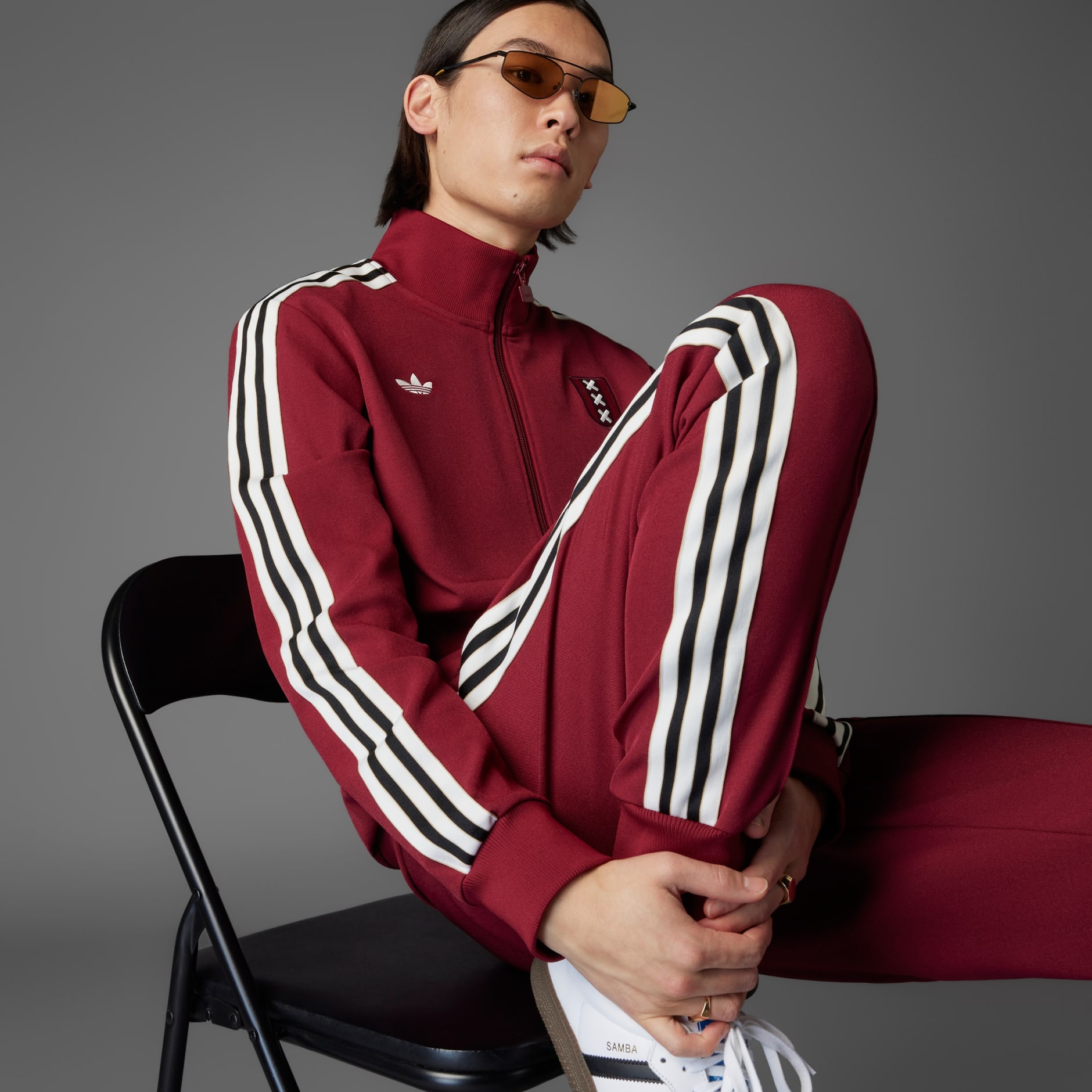 Clothing - Ajax Amsterdam Anniversary Track Top - Burgundy