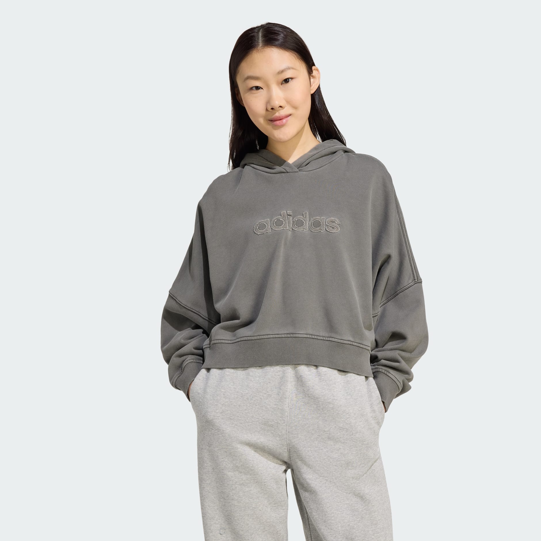 Washed Cropped Hoodie