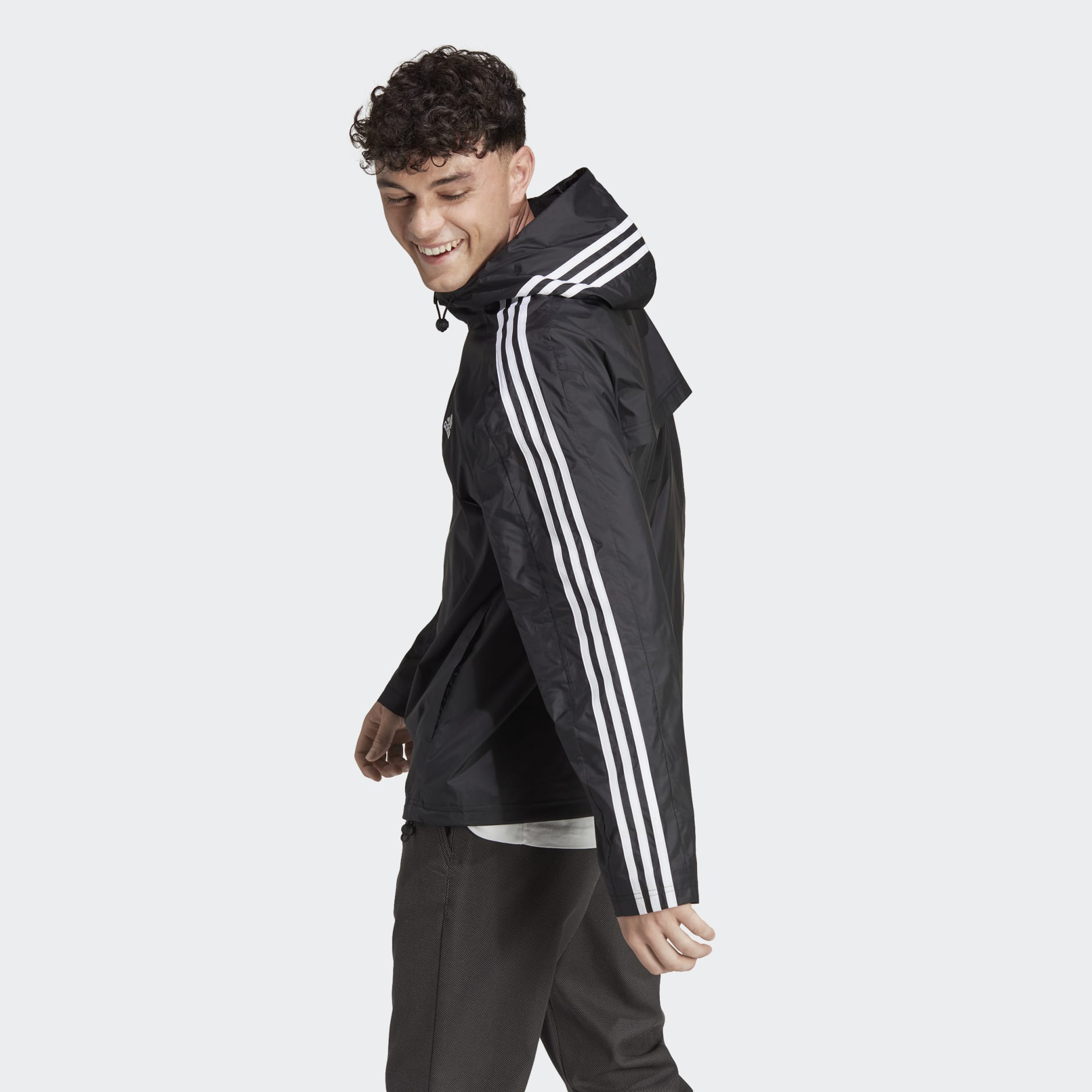 Clothing - Essentials 3-Stripes Woven Windbreaker - Black | adidas ...