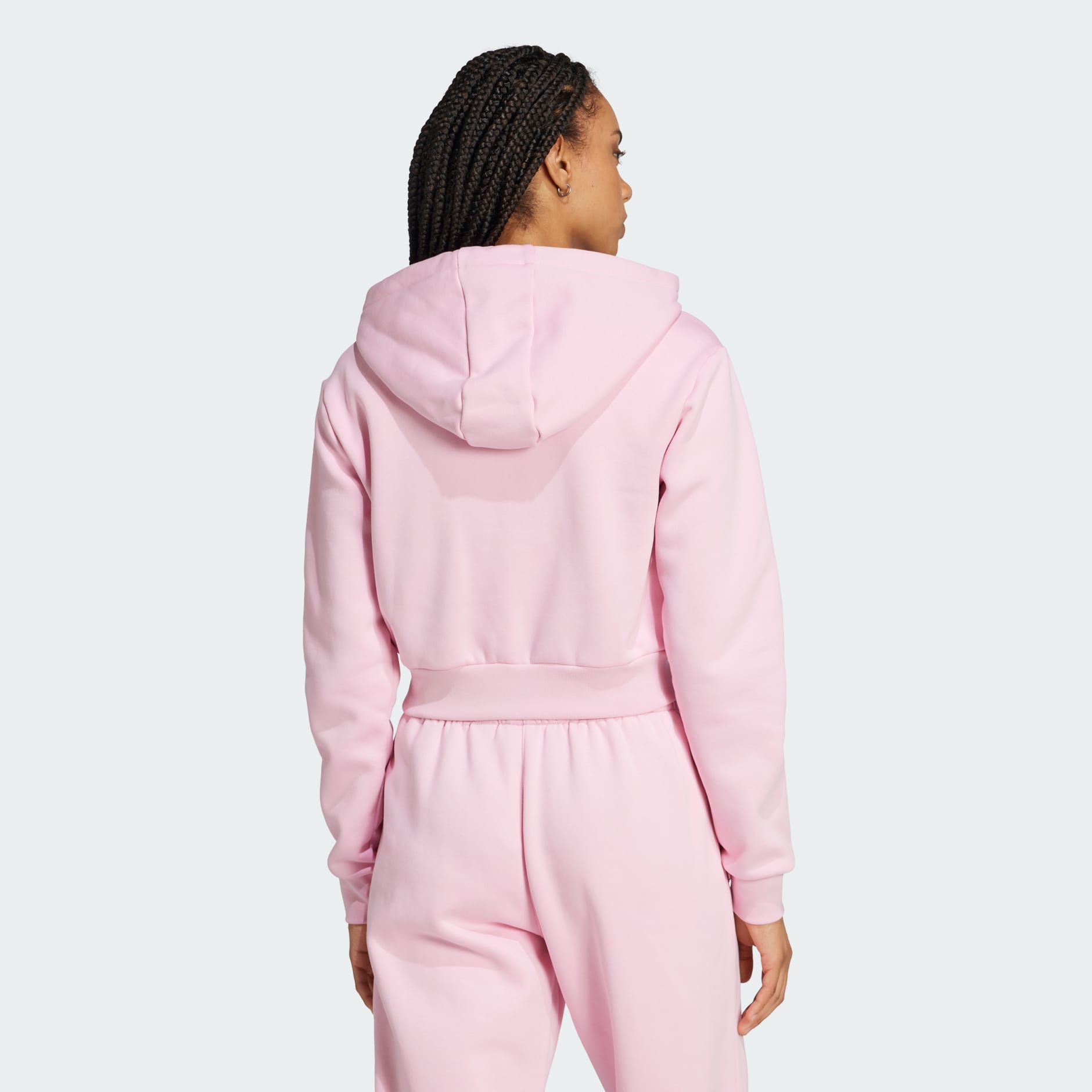 adidas 70s Short Full Zip Fleece Hoodie Pink adidas TZ