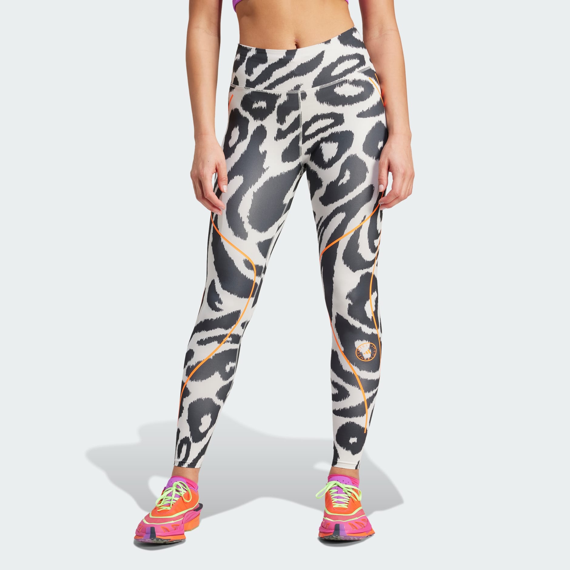 Adidas By Stella Mccartney Truepace High-rise Leopard-print Leggings In  Grey