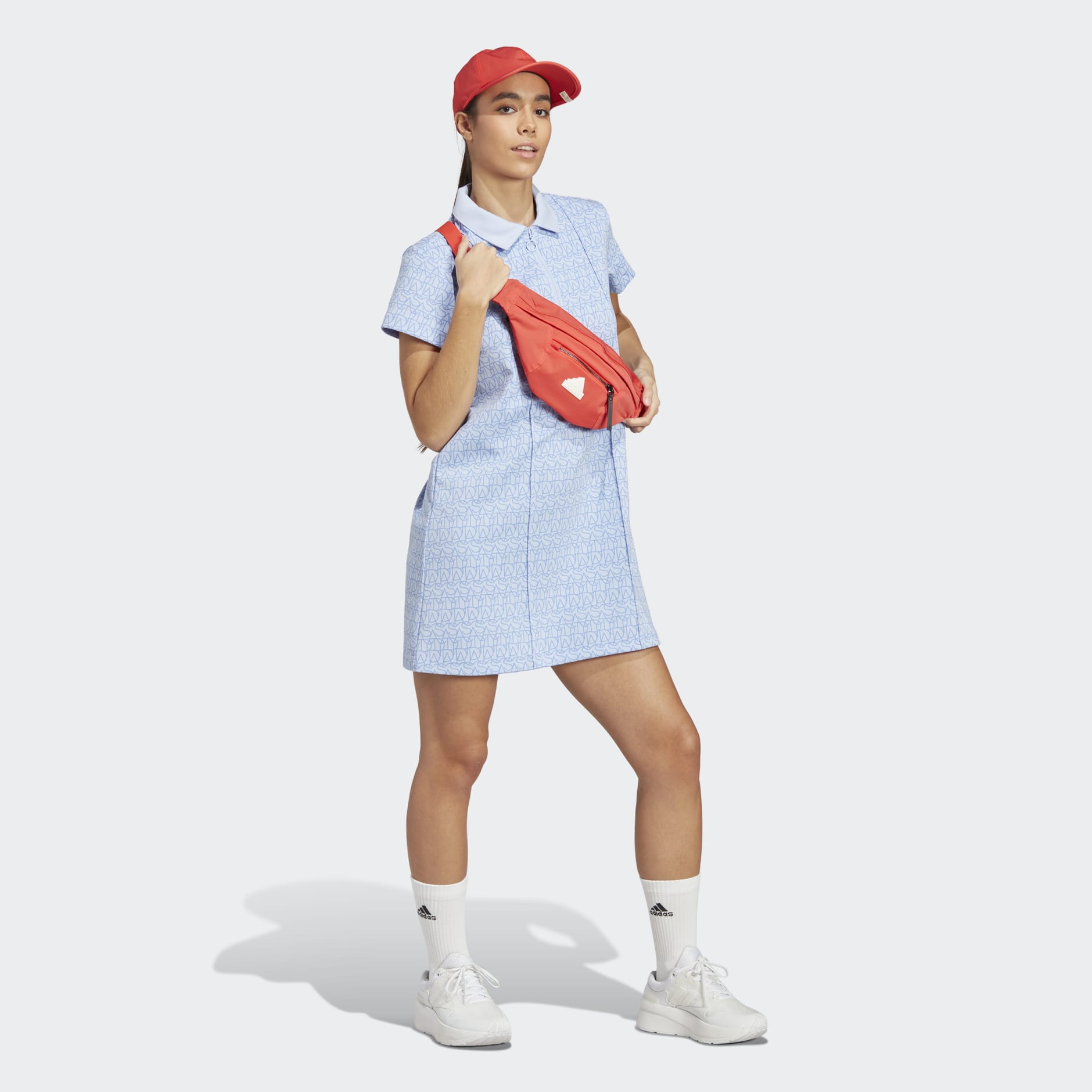 Clothing - Allover adidas Graphic Polo Dress - Blue | adidas South Africa