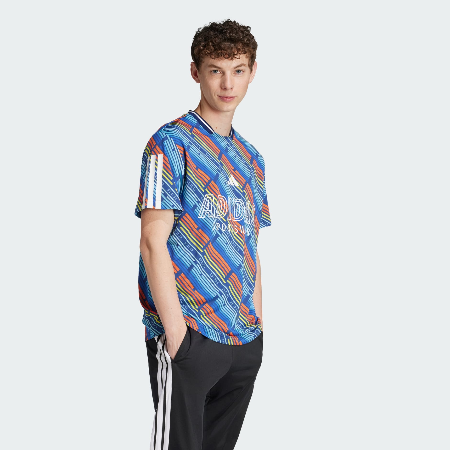 adidas Lightbound Allover printed T-Shirt - Blue | adidas UAE