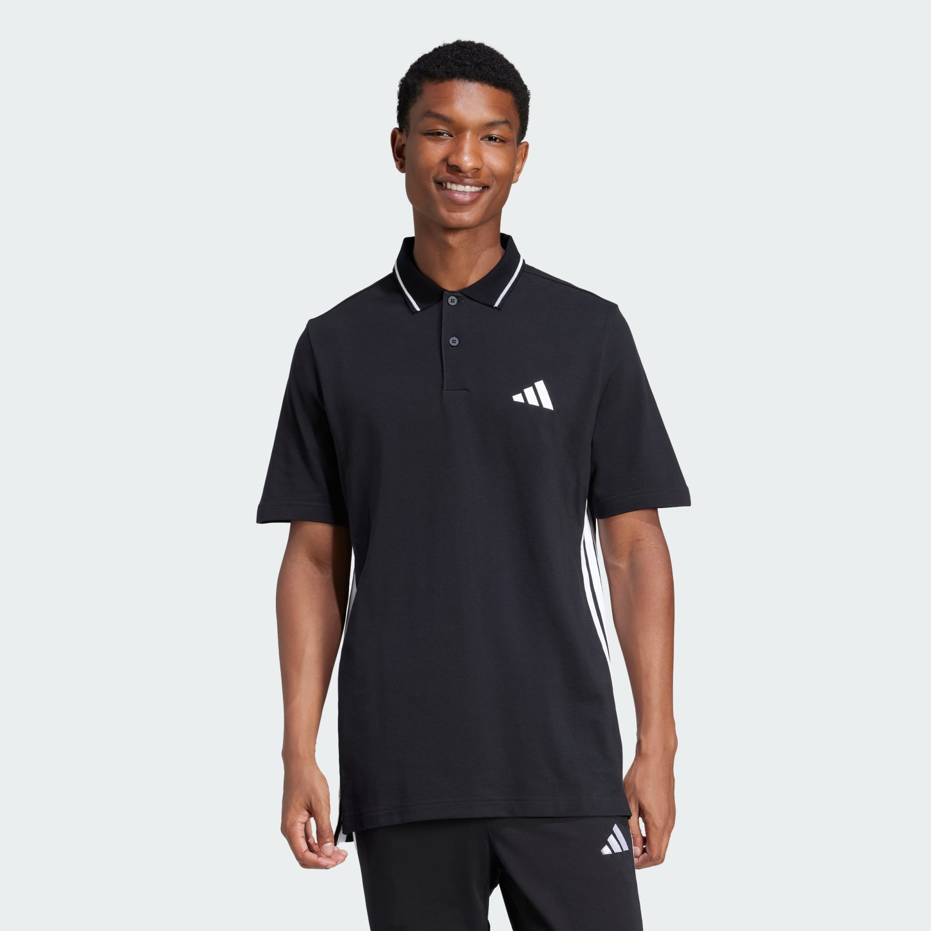 Essentials 3-Stripes Piqu&eacute; Polo Shirt
