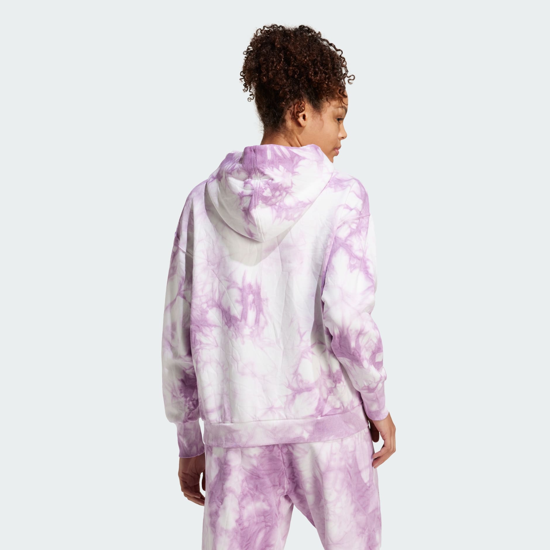 Women s Clothing ALL SZN Fleece Tie Dye Loose Hoodie Purple adidas Saudi Arabia