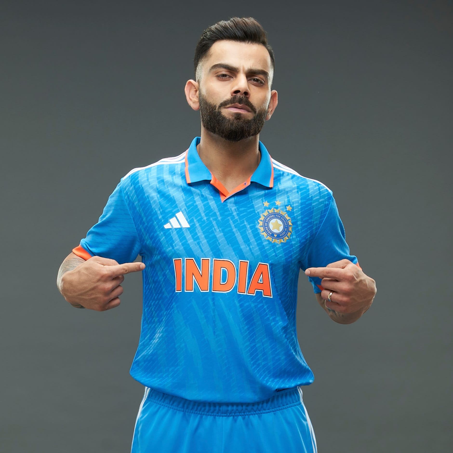 adidas INDIA CRICKET TRI COLOR JERSEY WITH 2 STARS MEN - Blue | adidas India