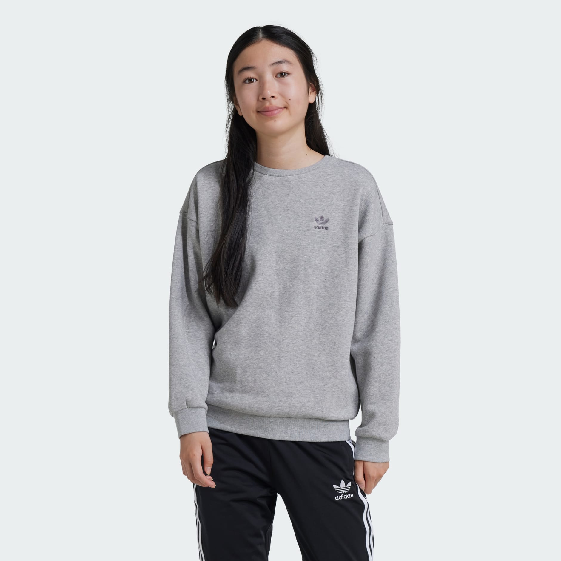 Kids Clothing Boyfriend Crew Sweatshirt Kids Grey adidas Kuwait