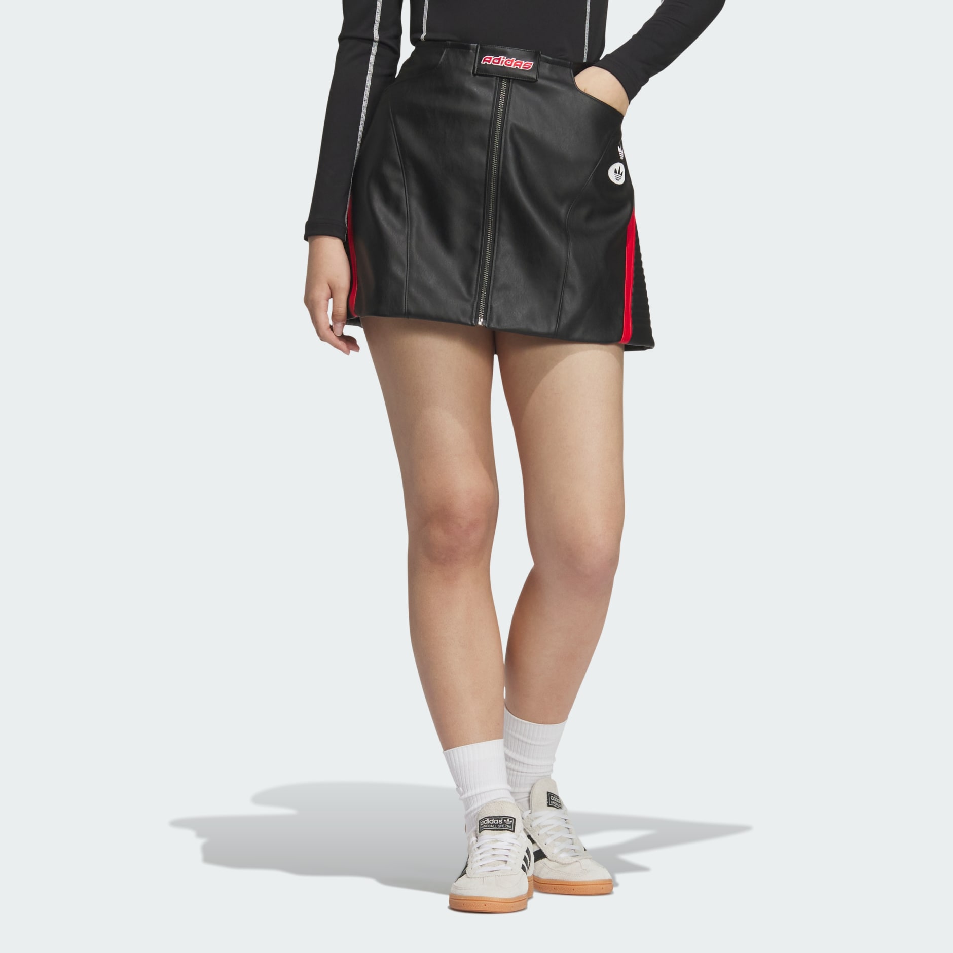 Racing V-Day Pleather Skirt