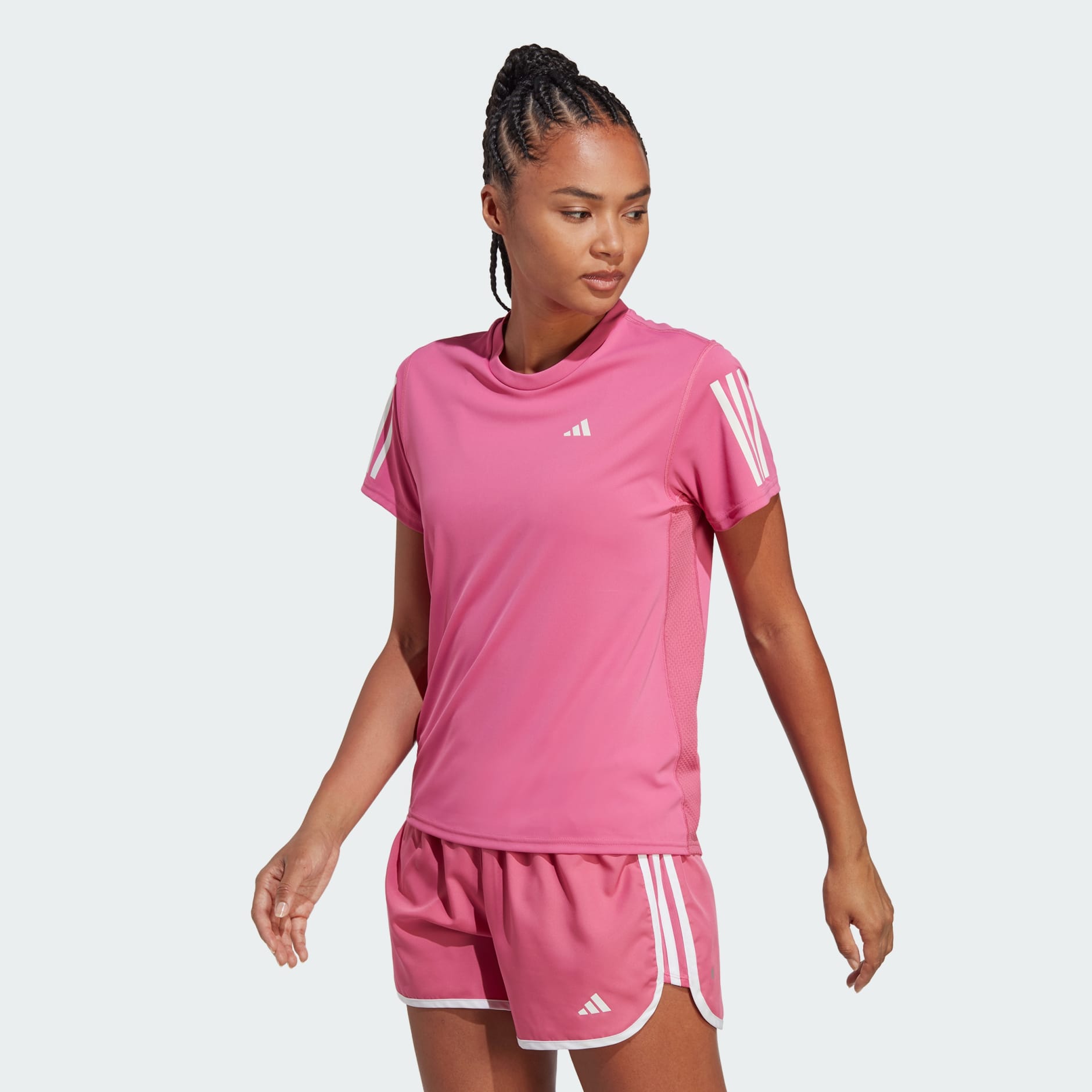 Pink adidas hotsell t shirt womens