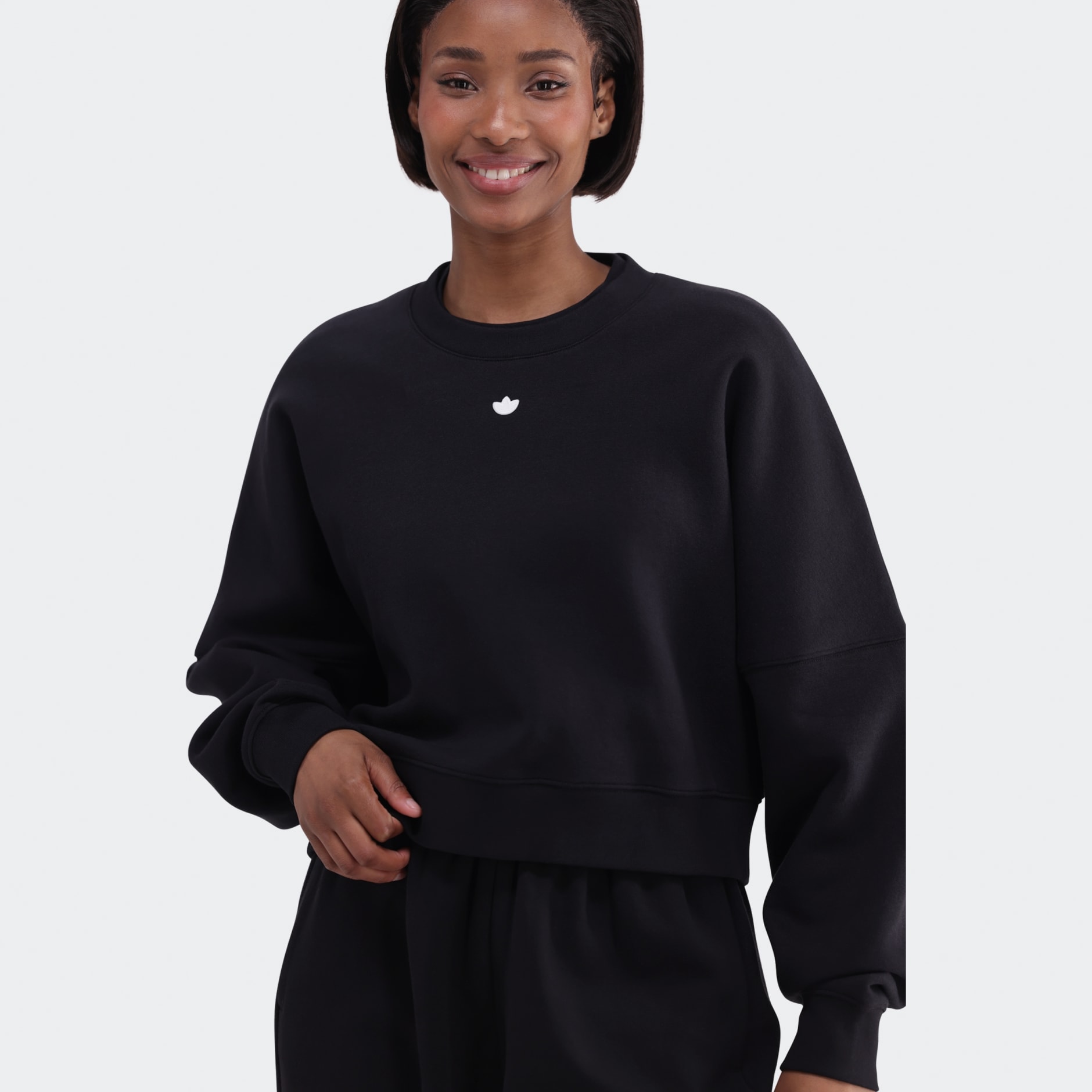 Essentials Fleece Long Oversized Crew Sweatshirt