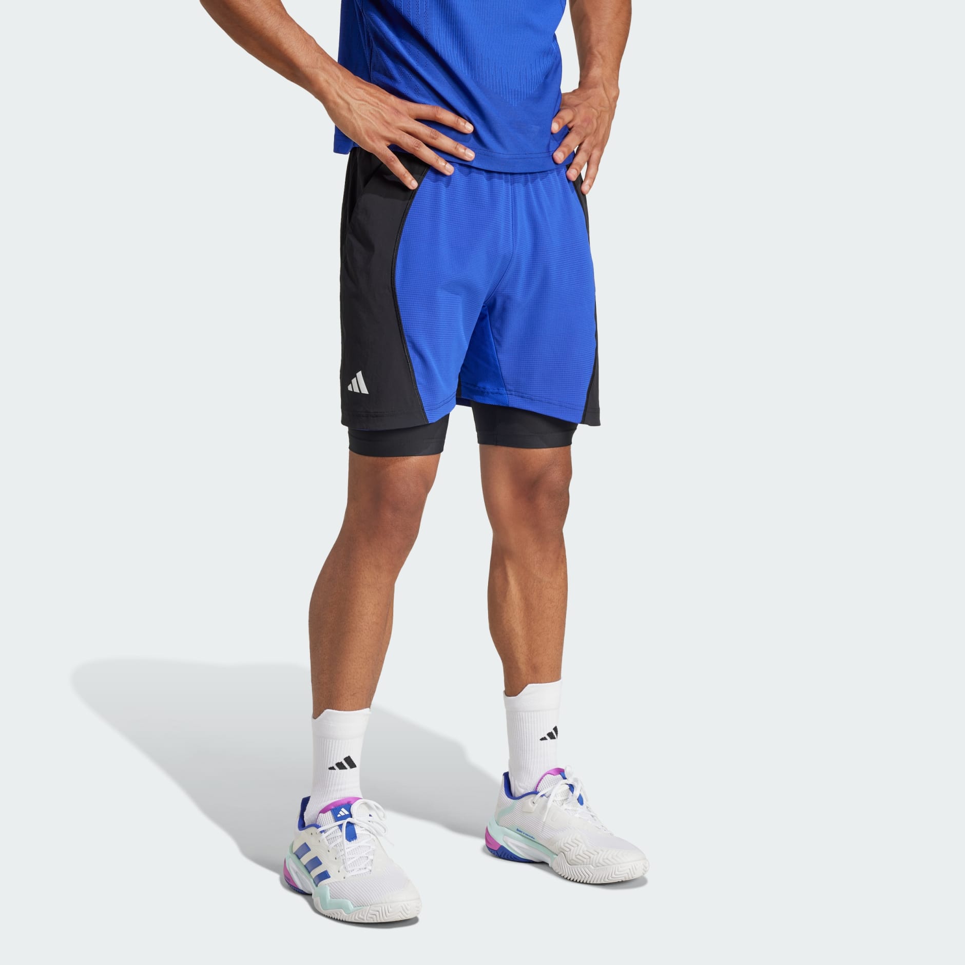 adidas Ensemble short de tennis et cuissard integre Bleu