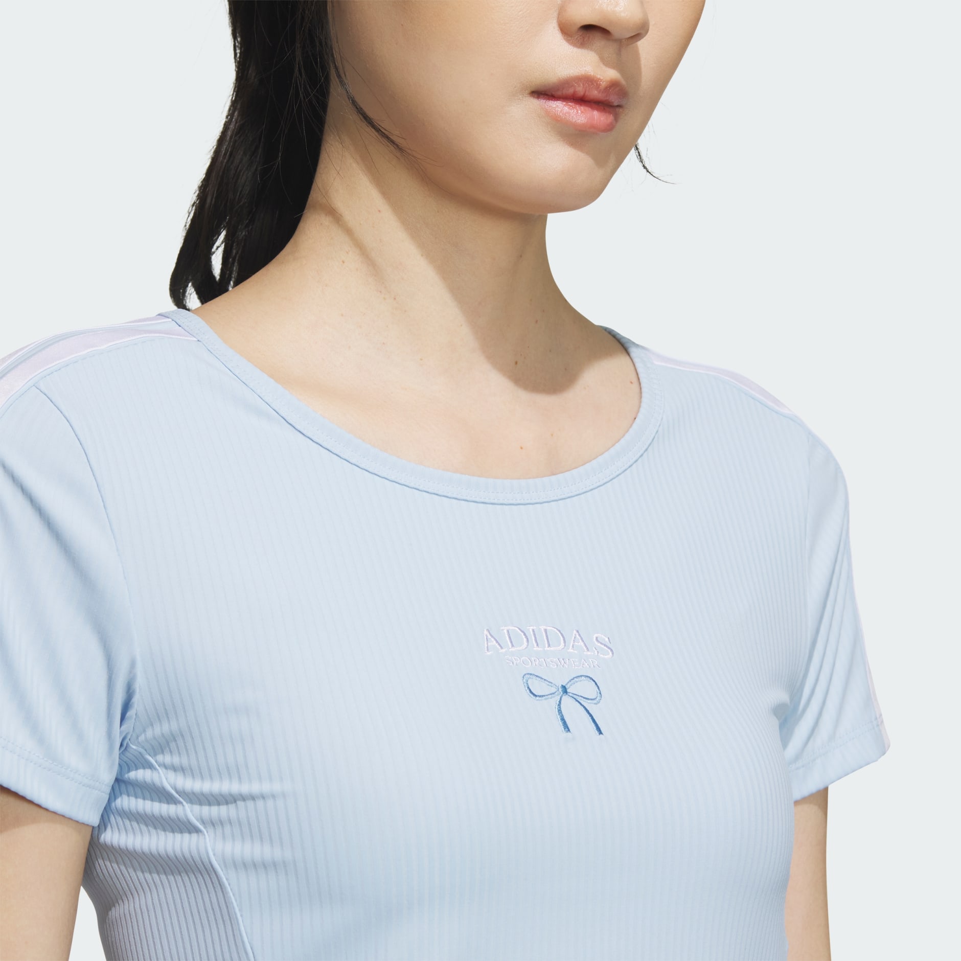 Rib Slim Baby Tee - Blue | adidas Hong Kong