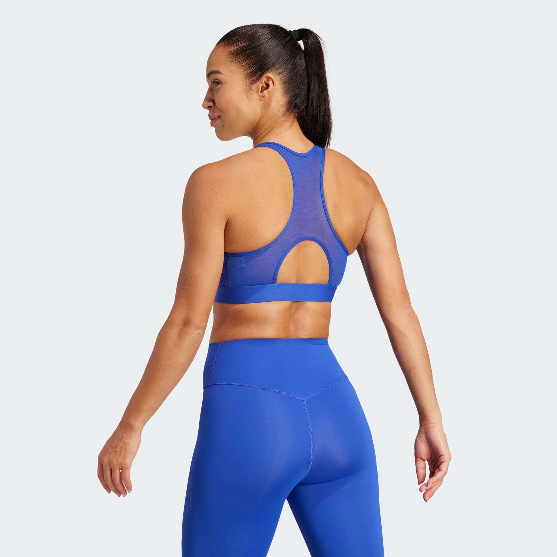 Clothing - Powerreact Training Medium-Support Zip Bra - Blue