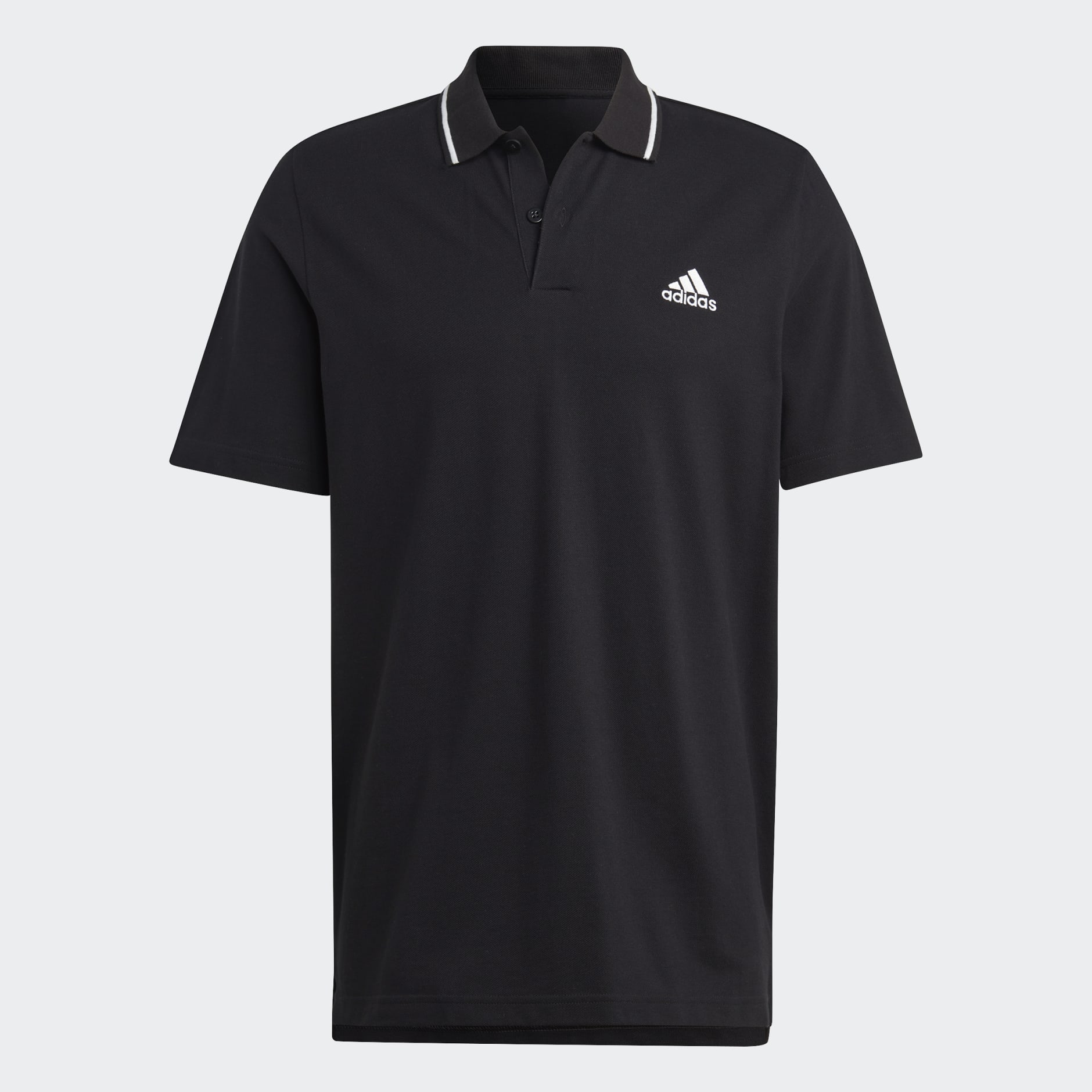adidas Essentials Piqué Small Logo Polo Shirt - Black | adidas UAE