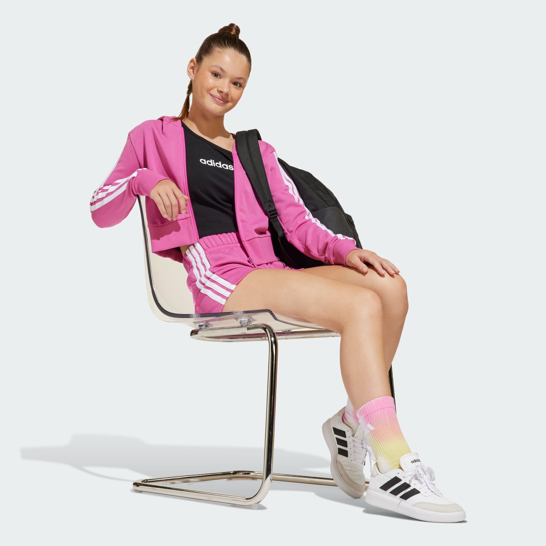 جاكيت بقبعة للفتيات Essentials