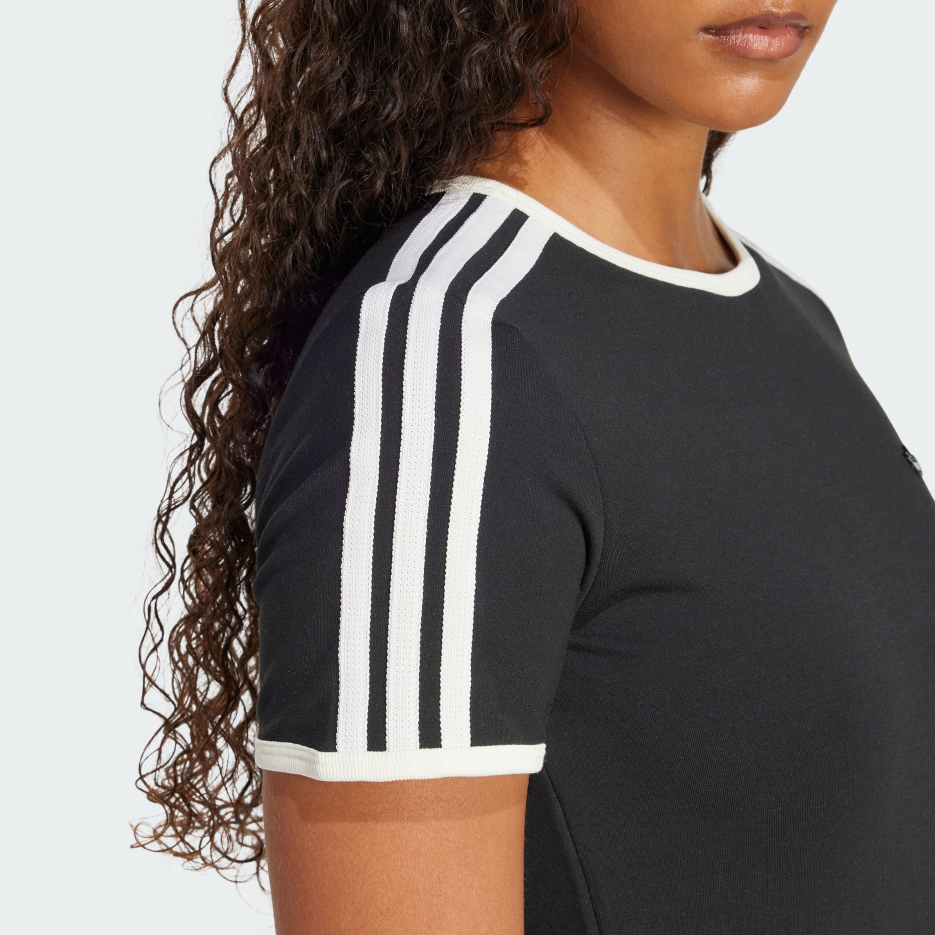 adidas adidas Originals Premium 3-Stripes Cali Tee - Black adidas adidas Originals Premium 3-Stripes Cali Tee - Black