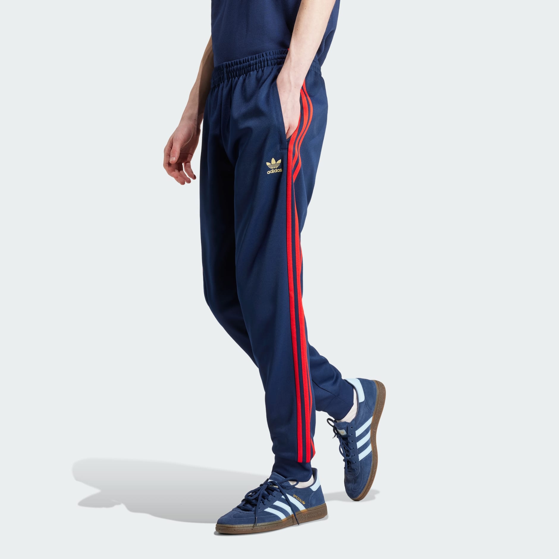 Blue and red shops adidas pants