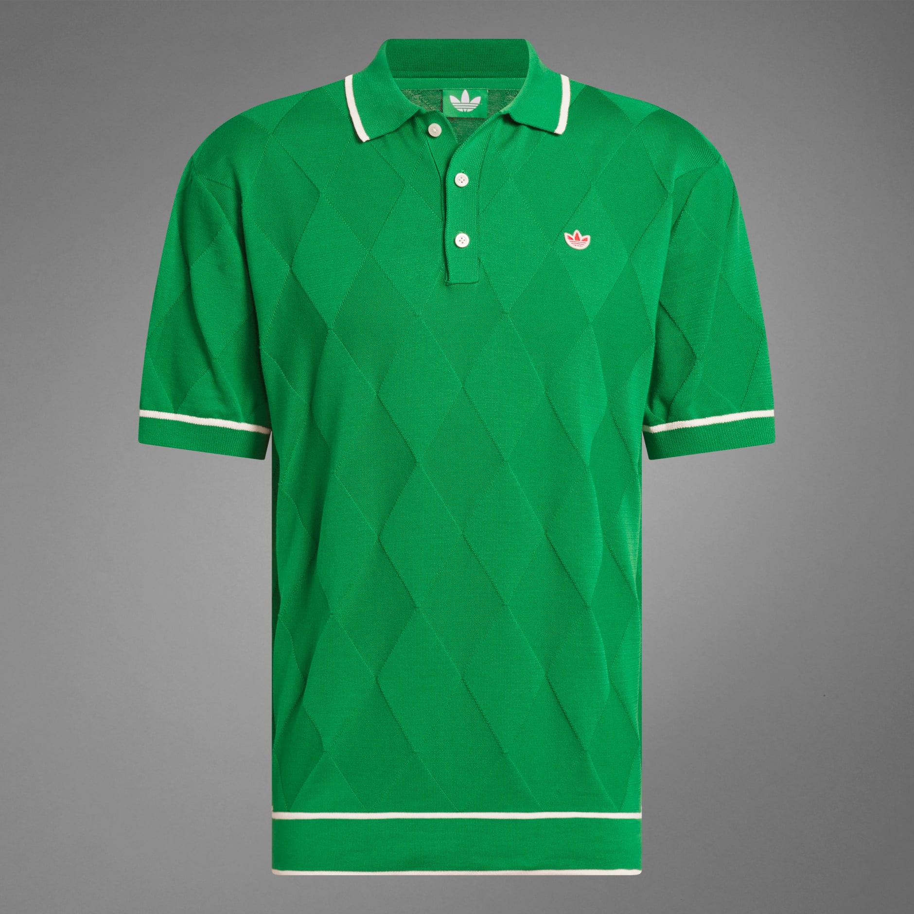Clothing - Originals Argyle Knit Polo Shirt - Green | adidas
