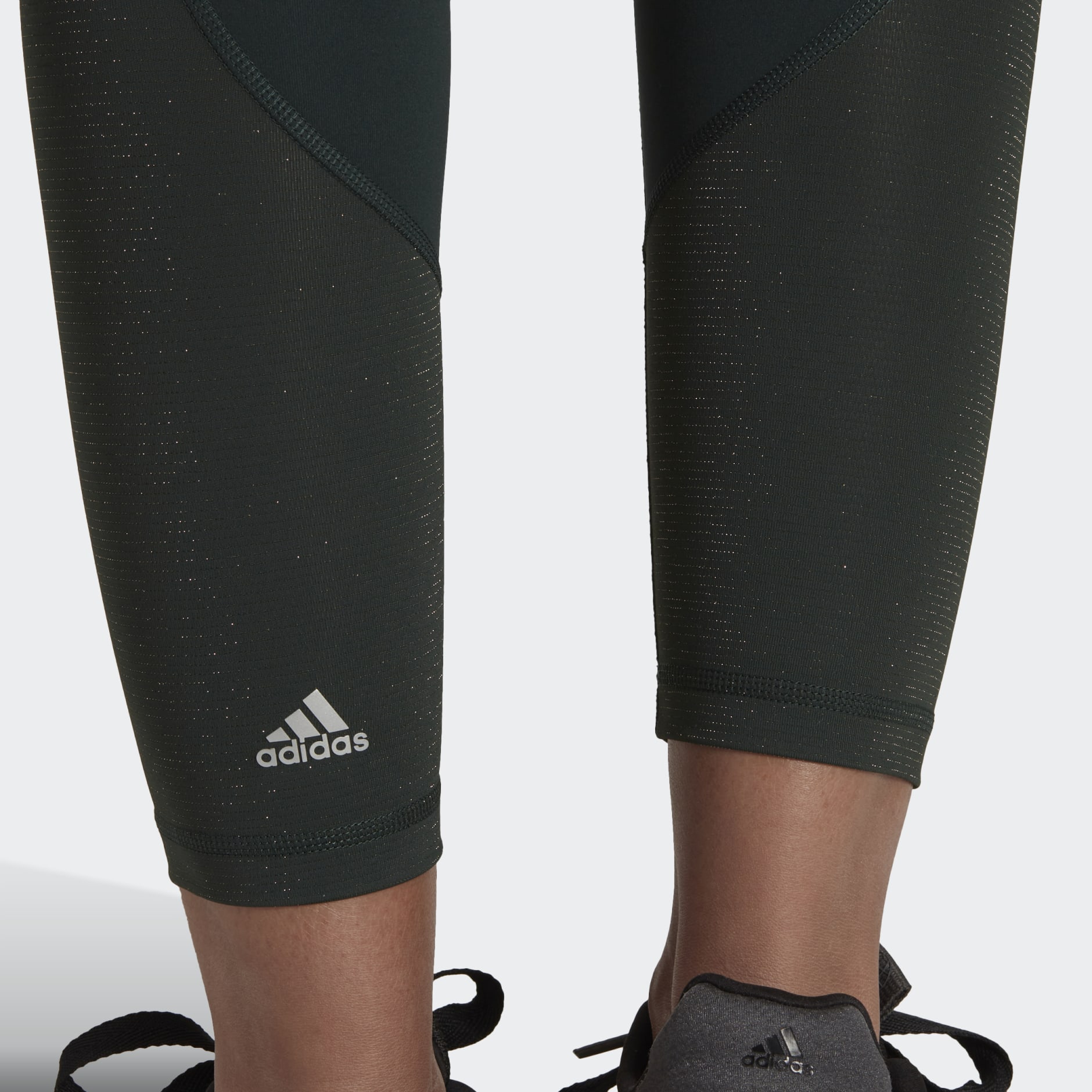 adidas Optime Training Shiny Full Length Leggings - Green | adidas LK