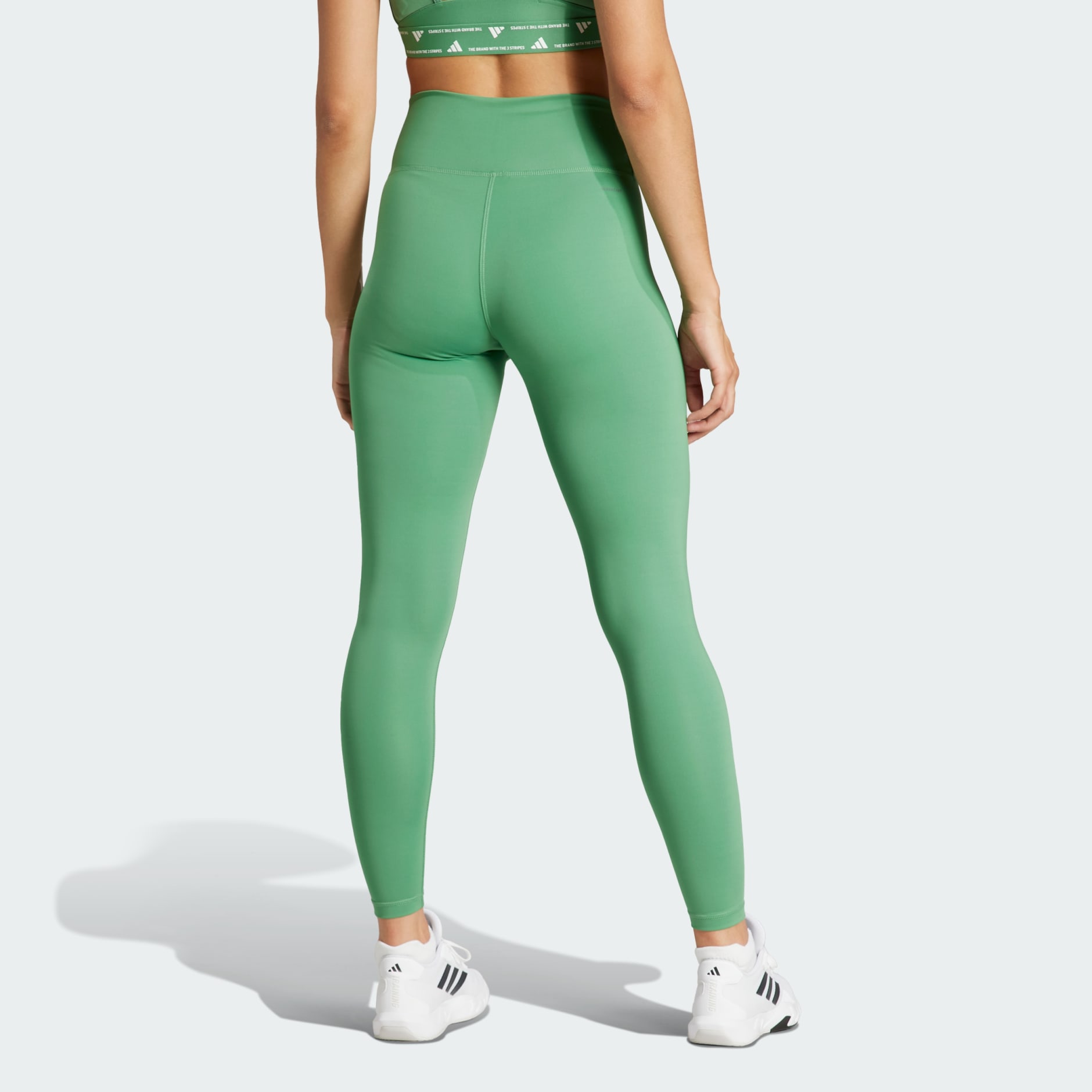 adidas Training Essentials logo leggings in green
