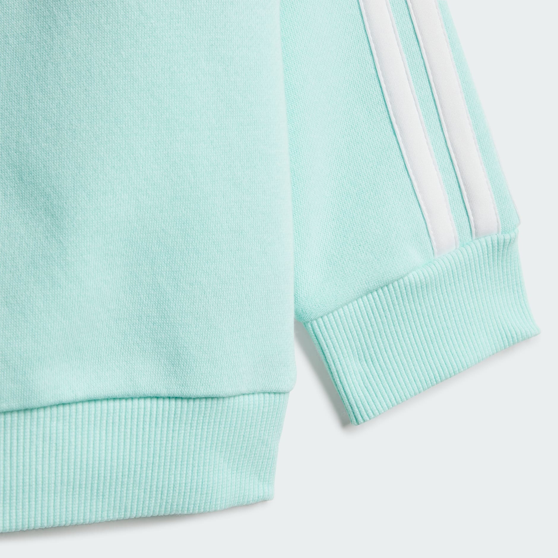 Set Seasonal Essentials Tiberio cu guler rotund și 3 dungi, din l&acirc;nă fleece, pentru copii